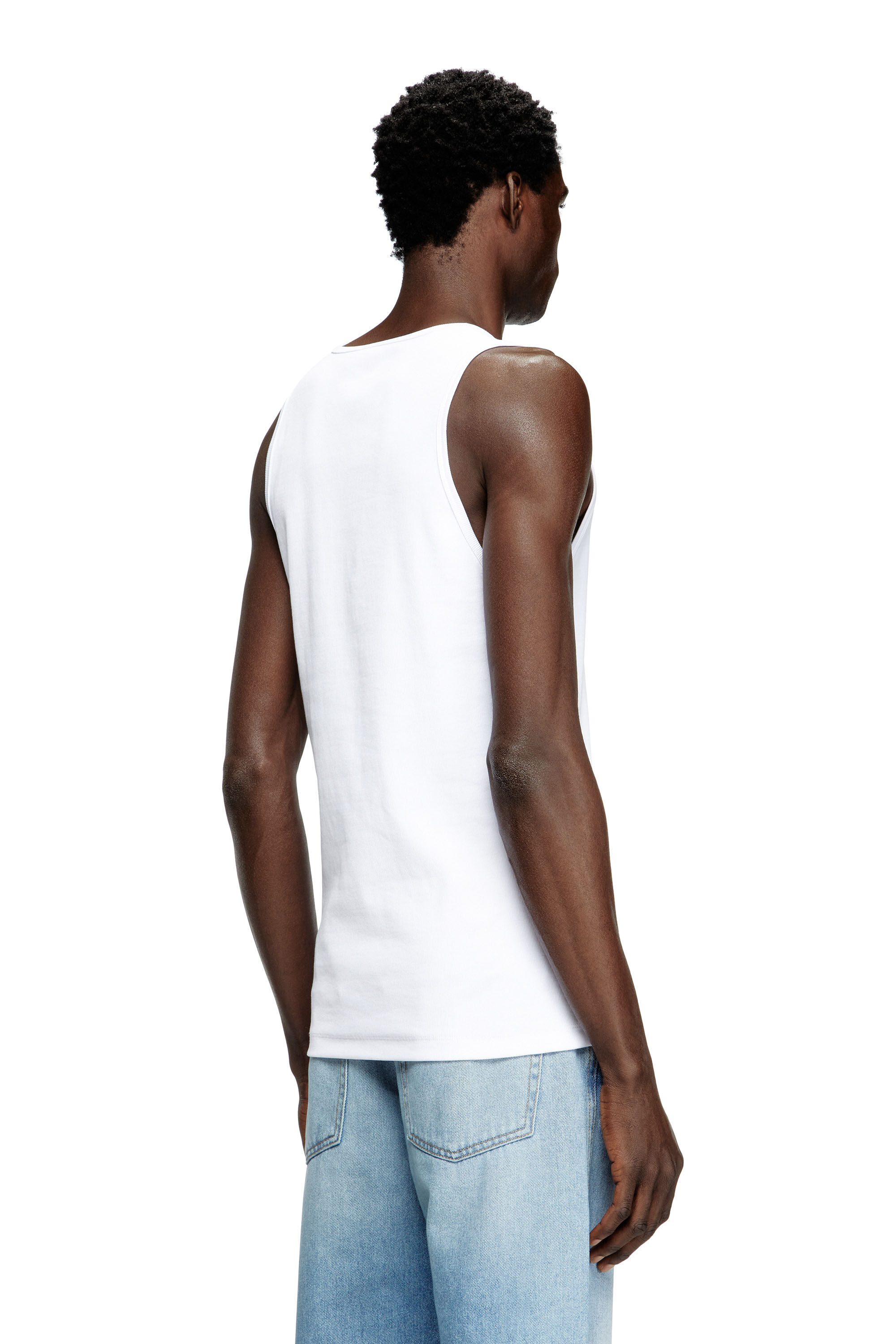 Diesel - T-LIFTY-D, Camiseta sin mangas con mini parche con el logotipo D Hombre in Blanco - 4