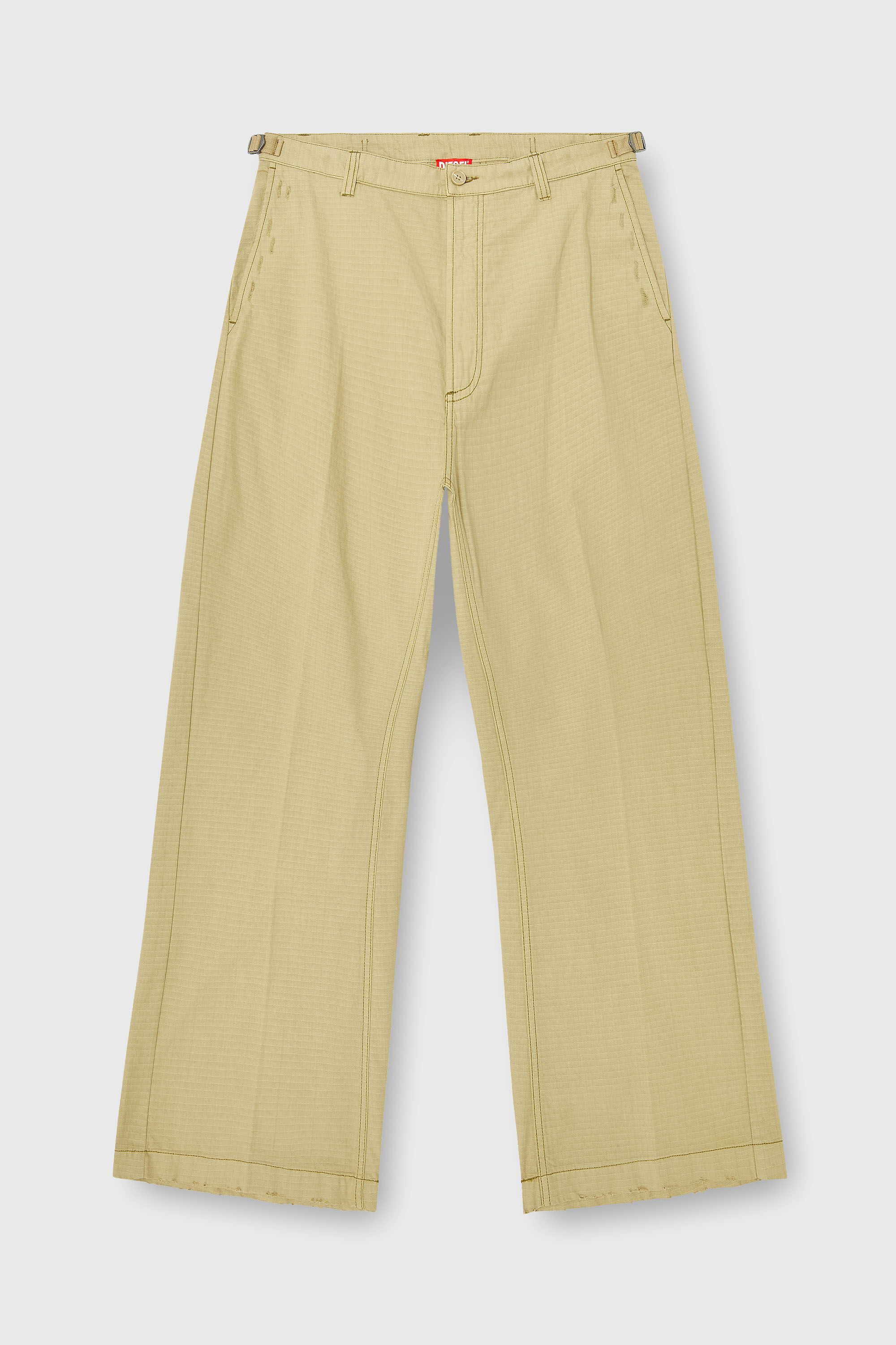 Diesel - P-BALL, Pantalones de ripstop de algod&oacute;n con hebillas laterales Hombre in Beige - 2
