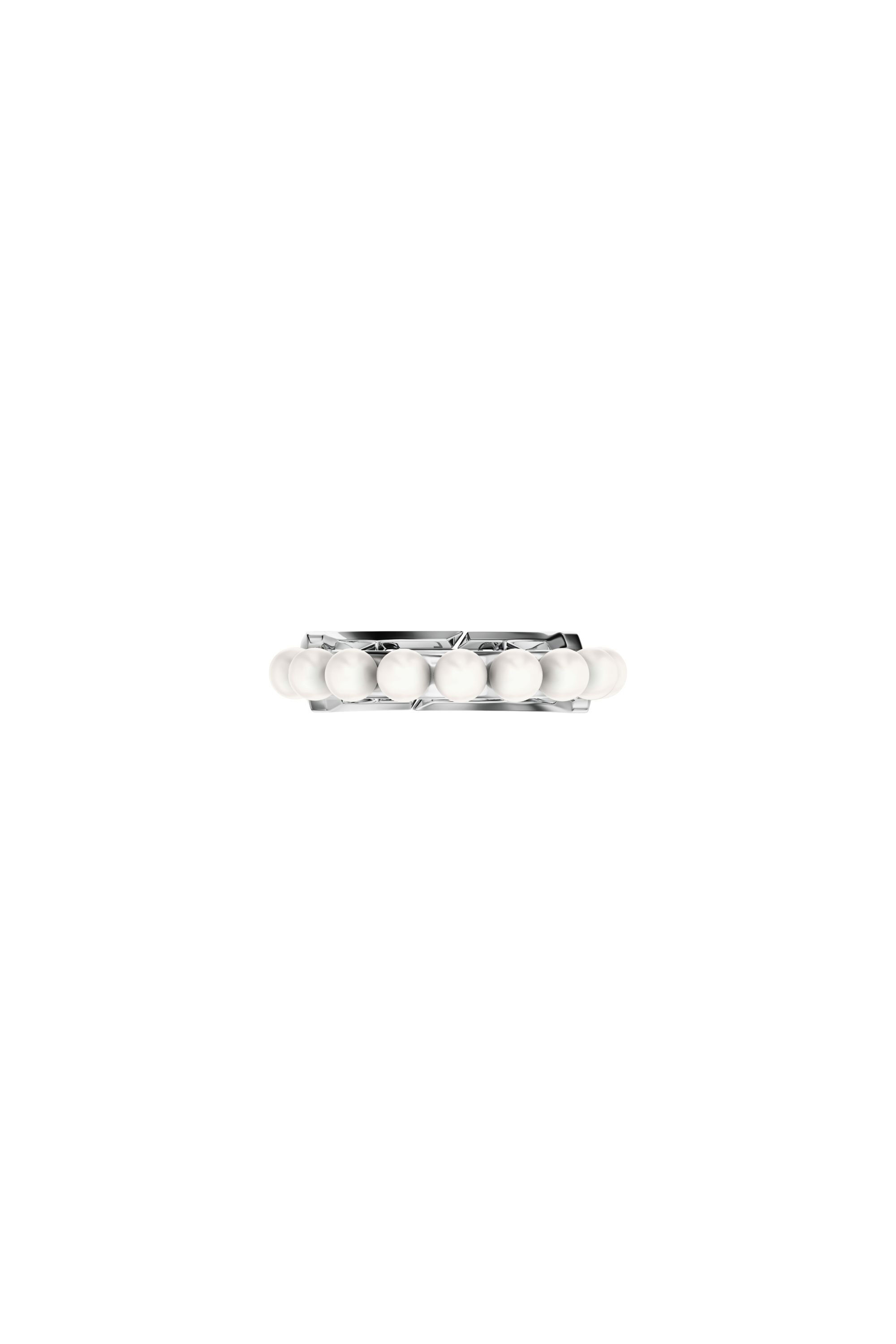 Diesel - DL1370040 STERLING SILVER JEWEL, Anillo de banda en plata de ley y perlas Unisex in Plateado - 3