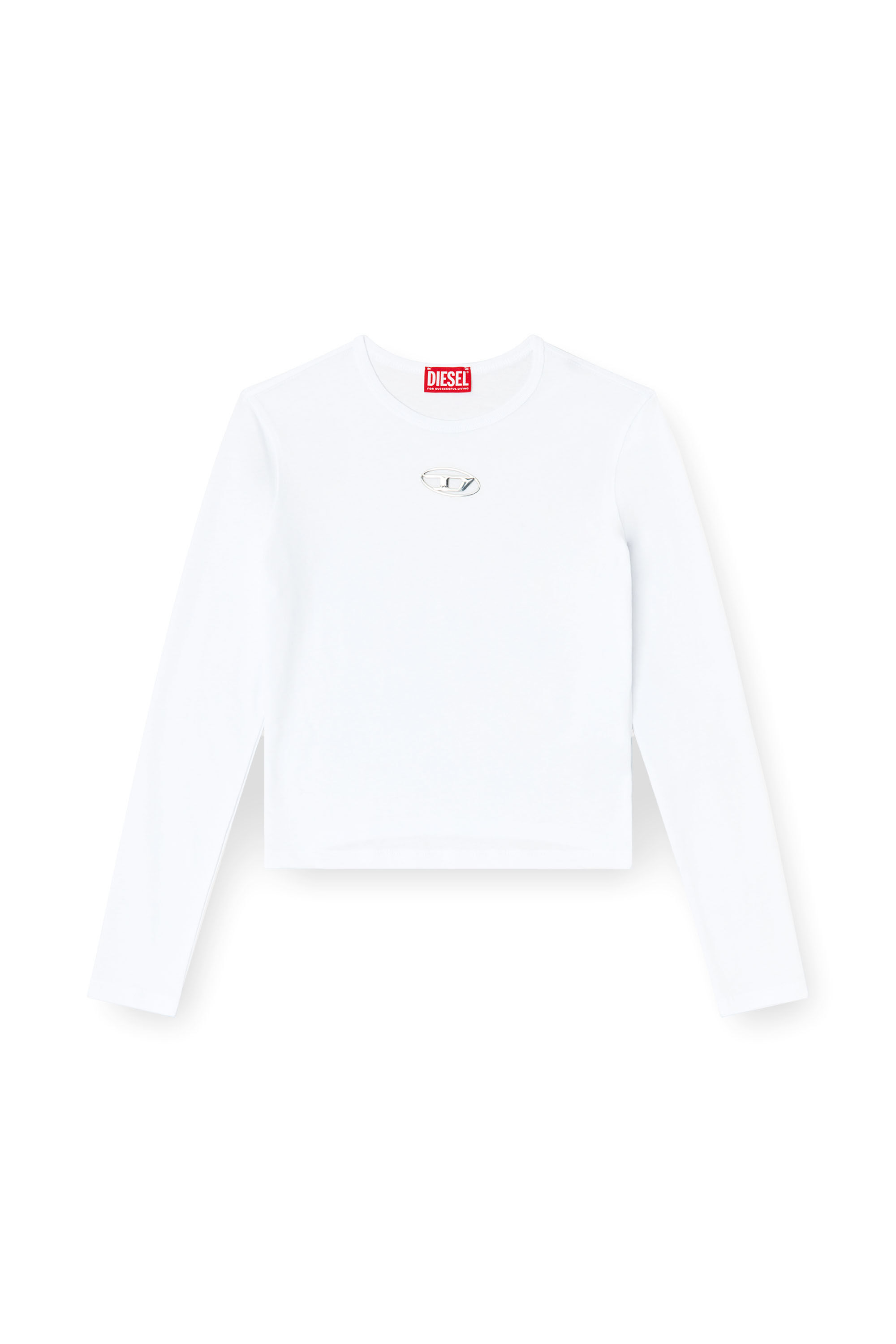 Diesel - T-UNCUTIE-LONG-LS-OD, Top de manga larga con recorte Oval D Mujer in Blanco - 2