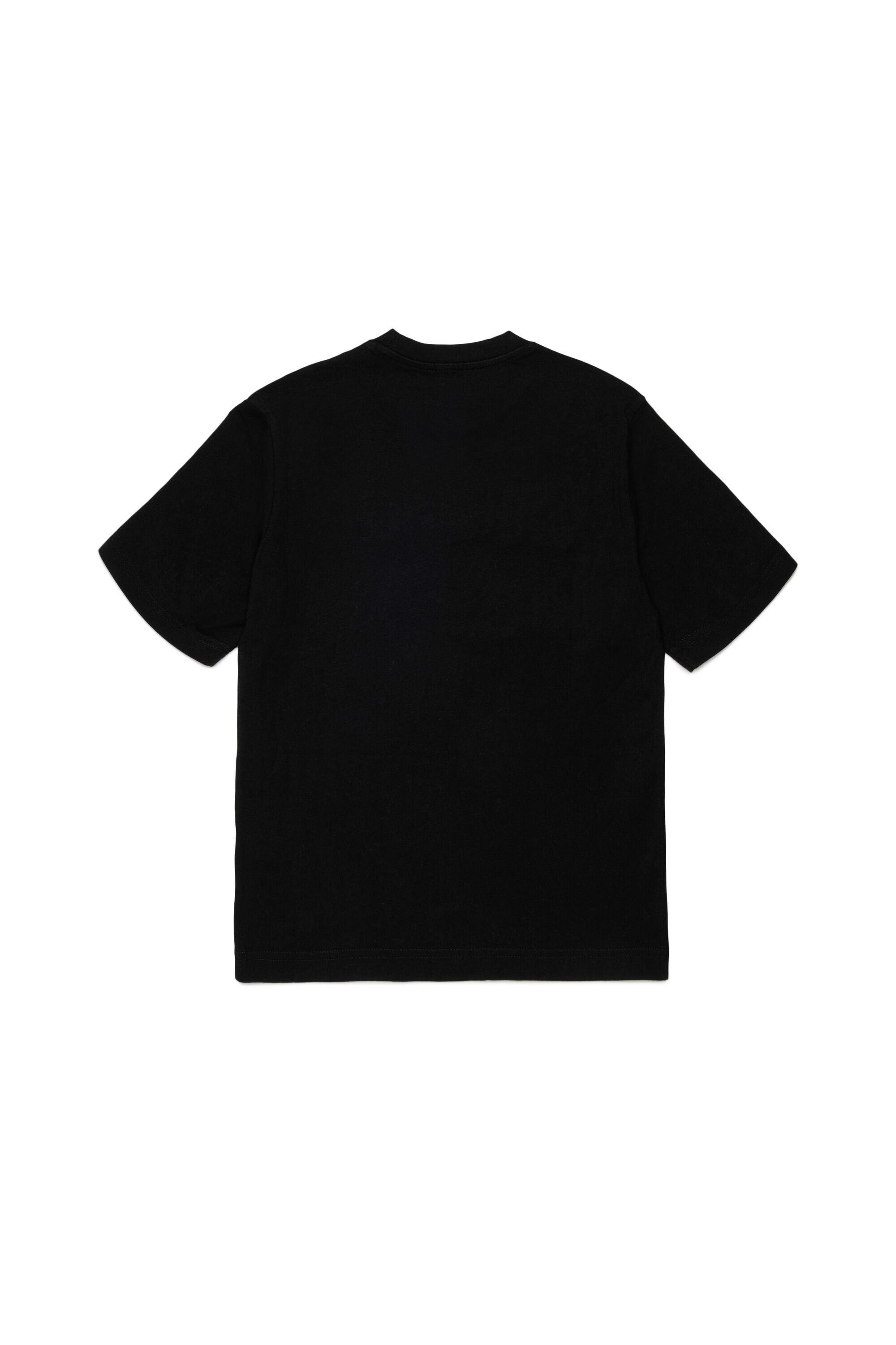 Diesel - TJEANS OVER, Camiseta de algod&oacute;n con logo efecto deshilachado Hombre in Negro - 2