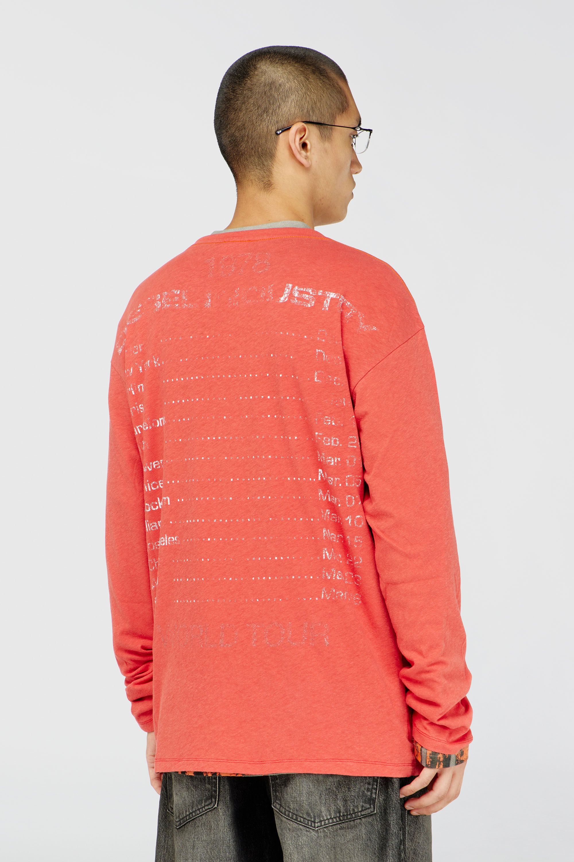 Diesel - T-GERI-LS, Camiseta de manga larga con gr&aacute;ficos de concierto Hombre in Rojo - 4