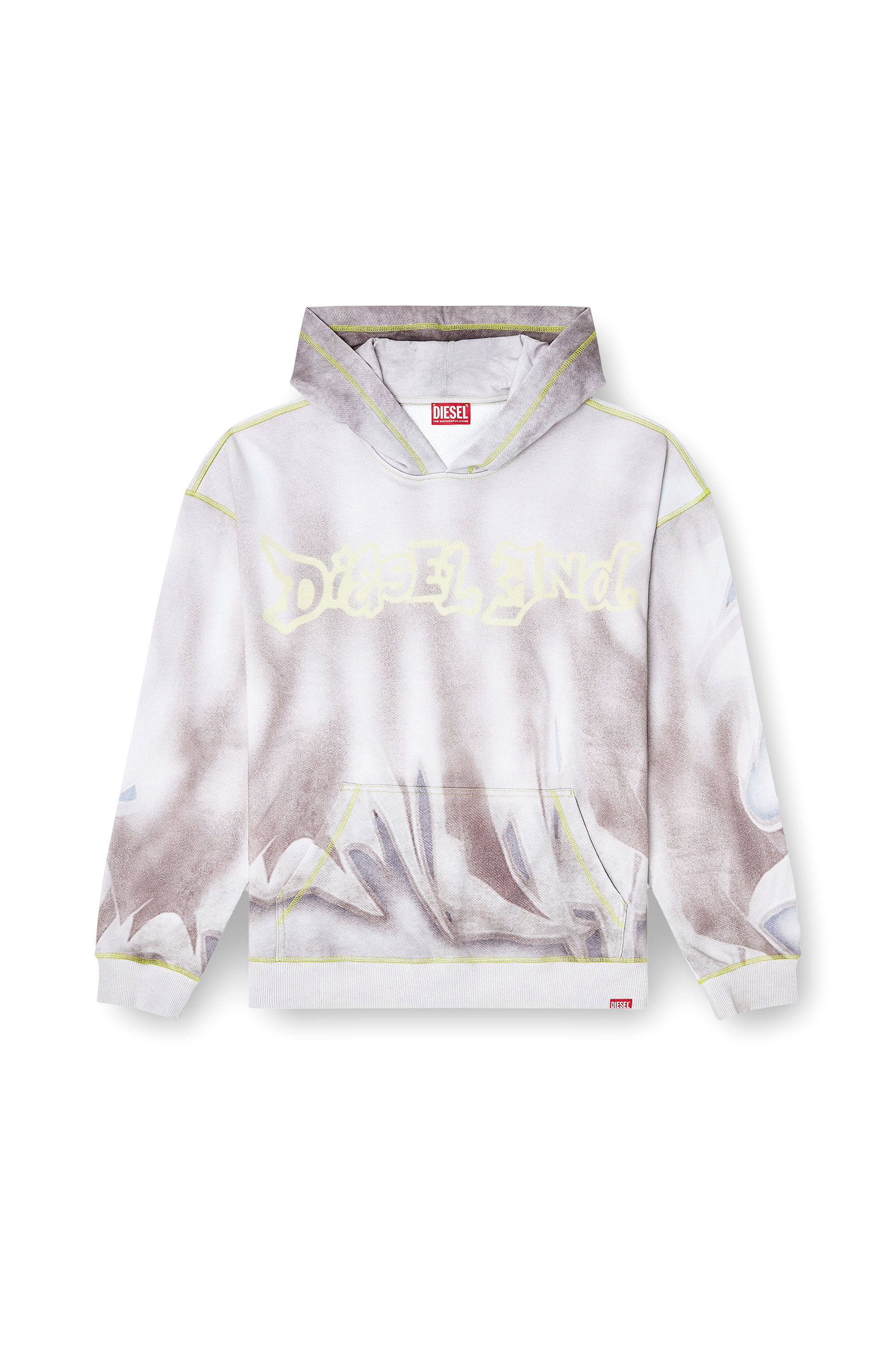 Diesel - S-BOXT-HOOD-SHOW, Sudadera con capucha y estampado de grafiti Hombre in Gris - 2