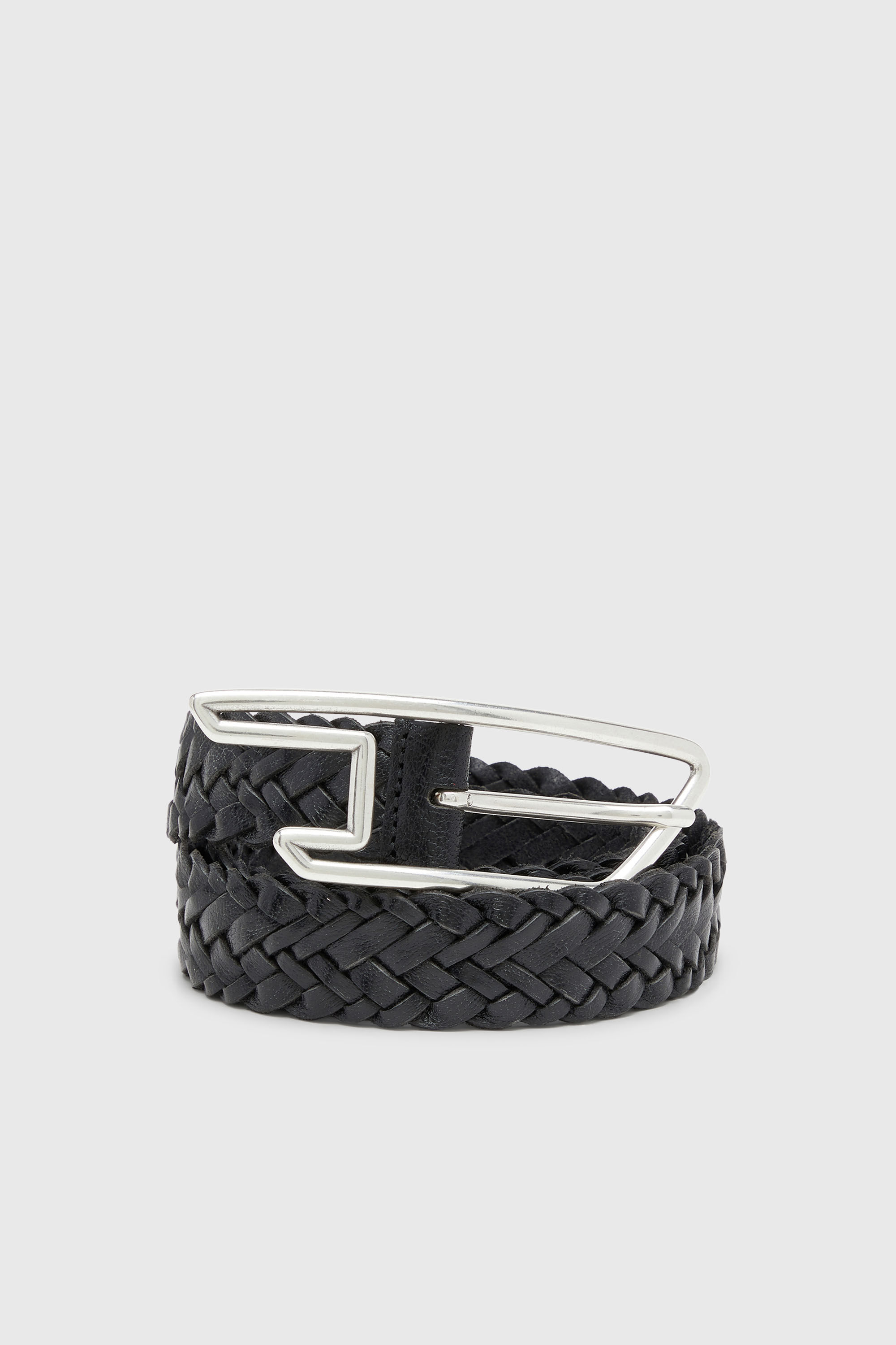 Diesel - B-D LINE 30 BRAIDERED, Cintur&oacute;n 3 cm en piel trenzada Unisex in Negro - 3