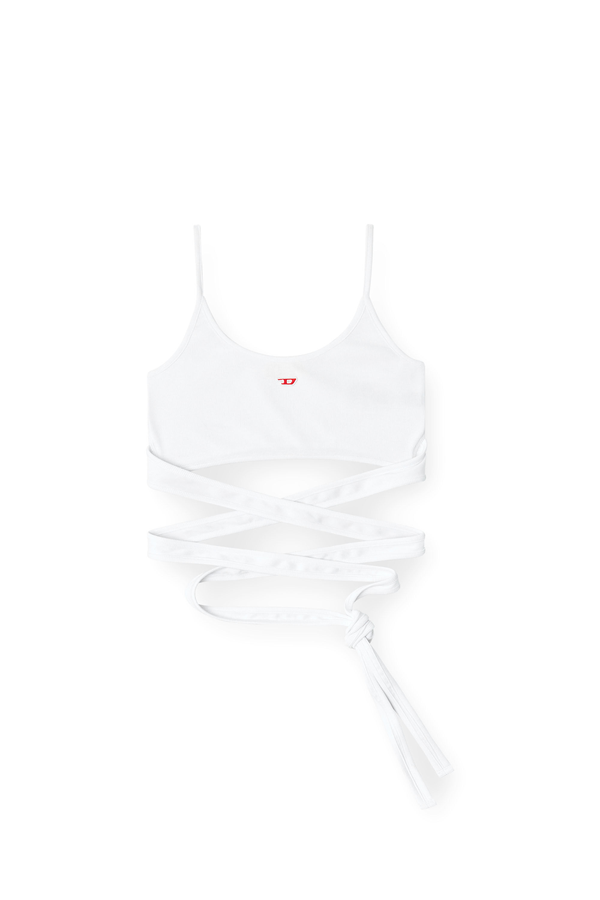 Diesel - T-LEYA-TAIL, Camiseta sin mangas con lazos para envolver Mujer in Blanco - 2