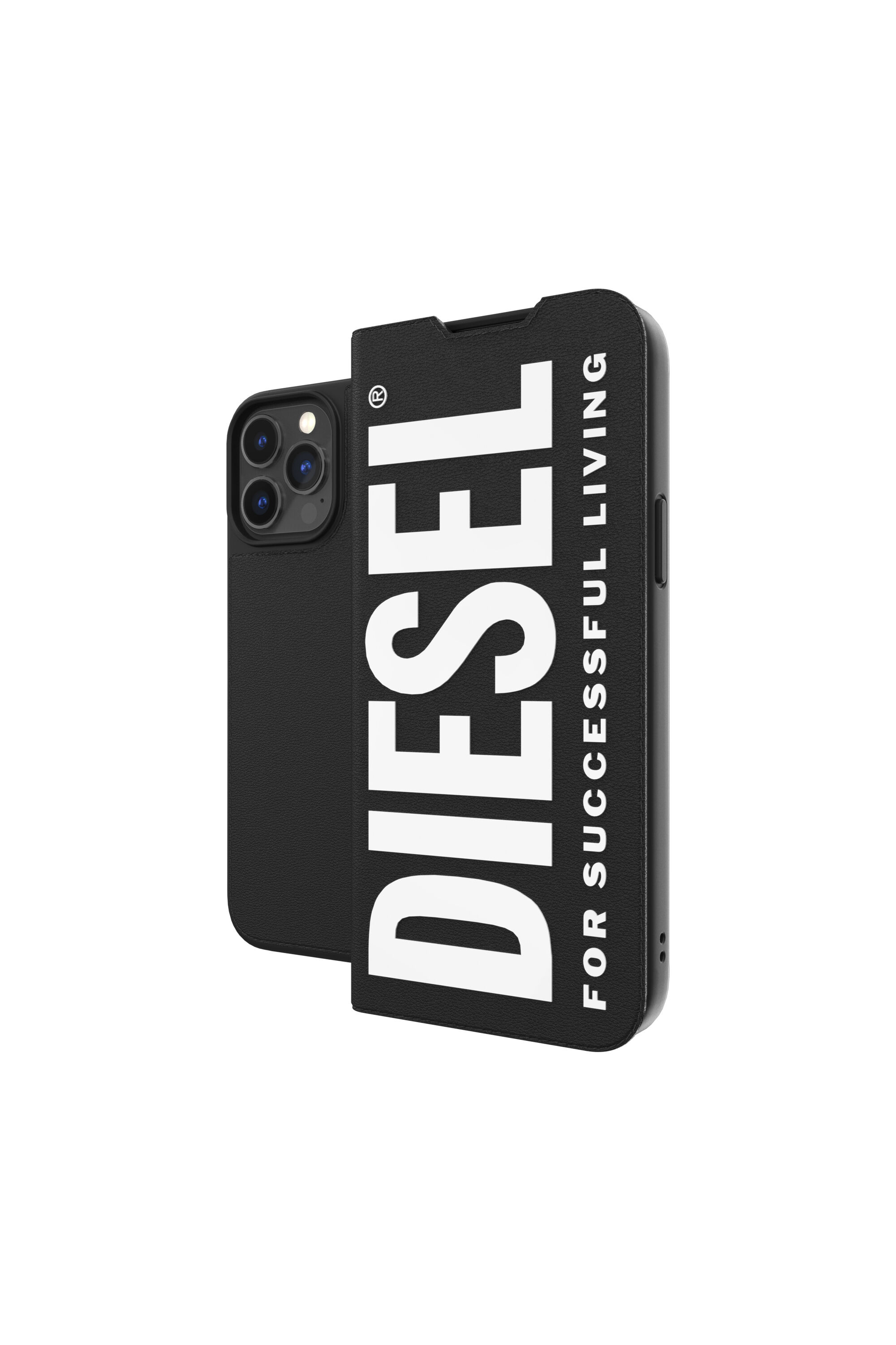 Diesel - 48275 BOOKLET CASE, Funda con tarjetero por iPhone 13 Pro Max Unisex in Negro - 1