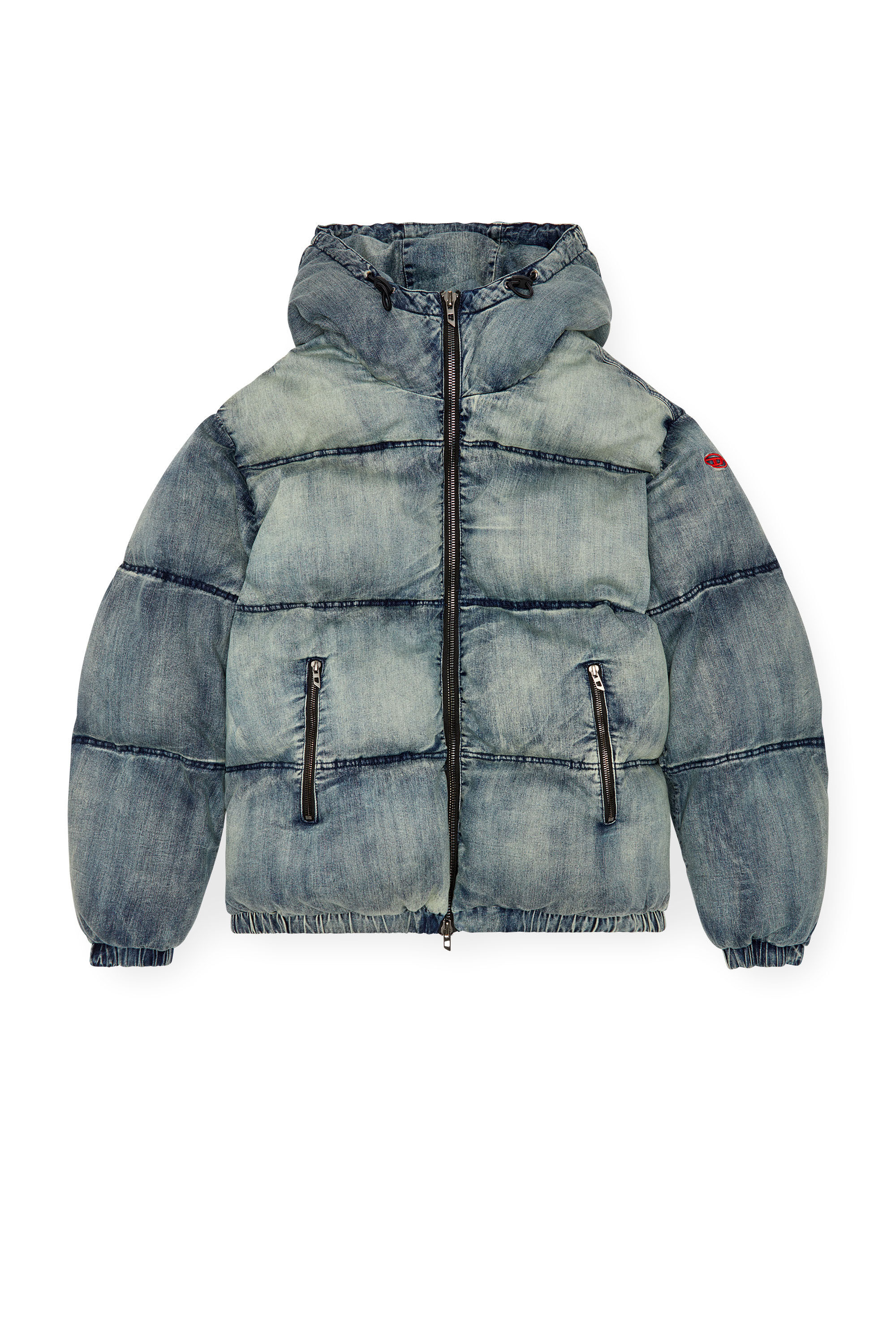 Diesel - W-MONS, Chaqueta puffer de denim tratado Hombre in Azul marino - 2