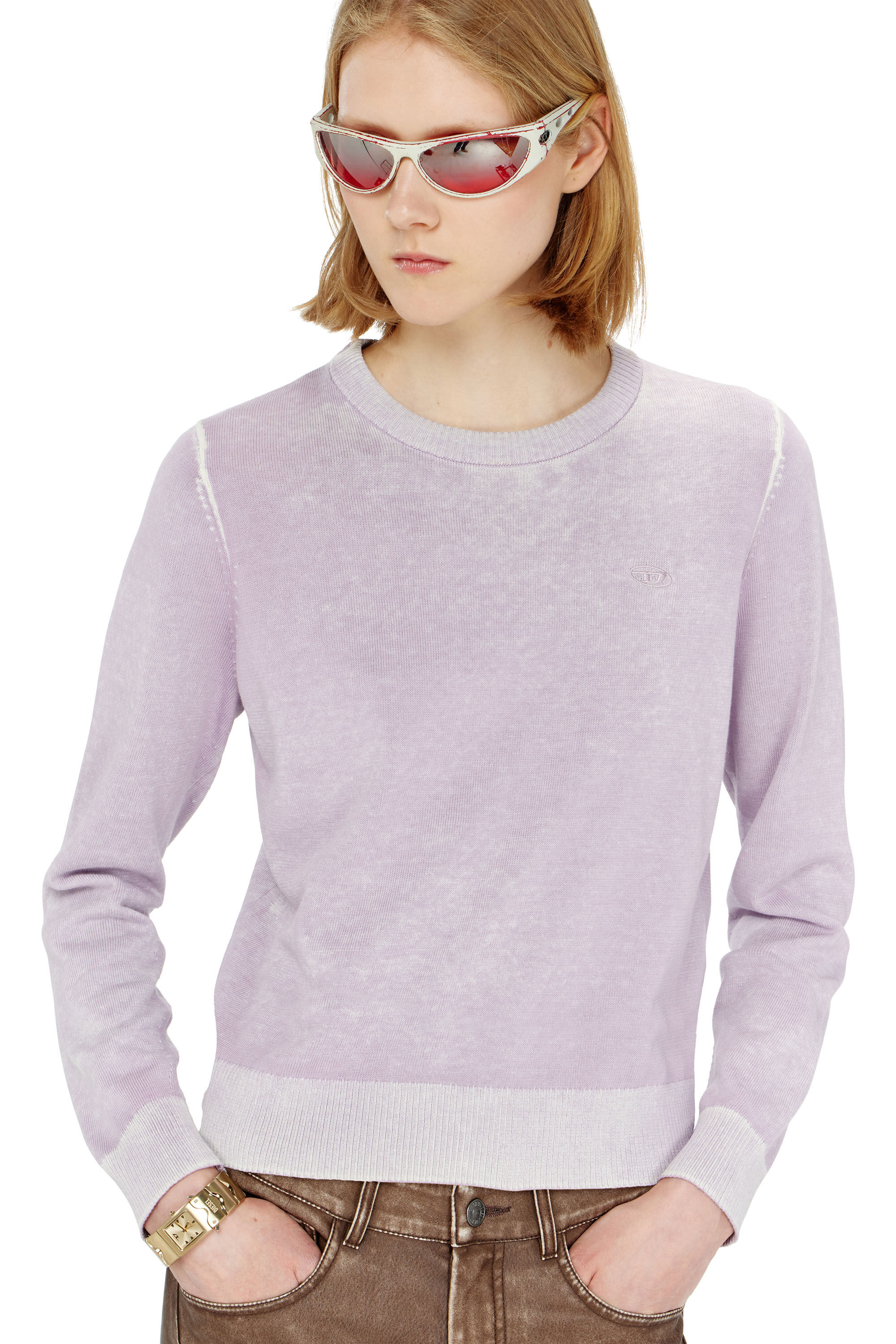 Diesel - M-LOVRE, Jersey con estampado reversible desgastado Mujer in ToBeDefined - 5