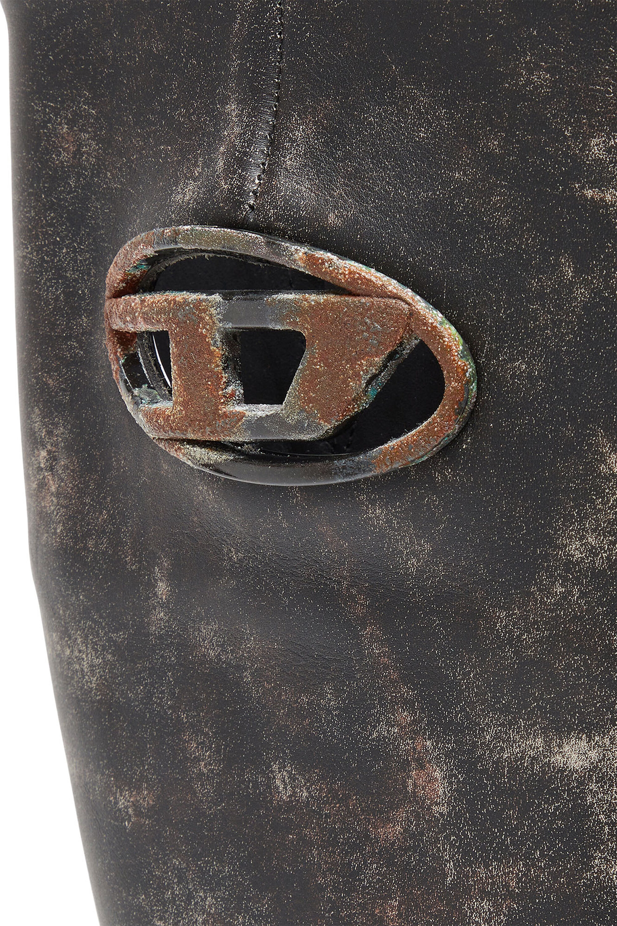 Distressed leather knee high boots hot sale