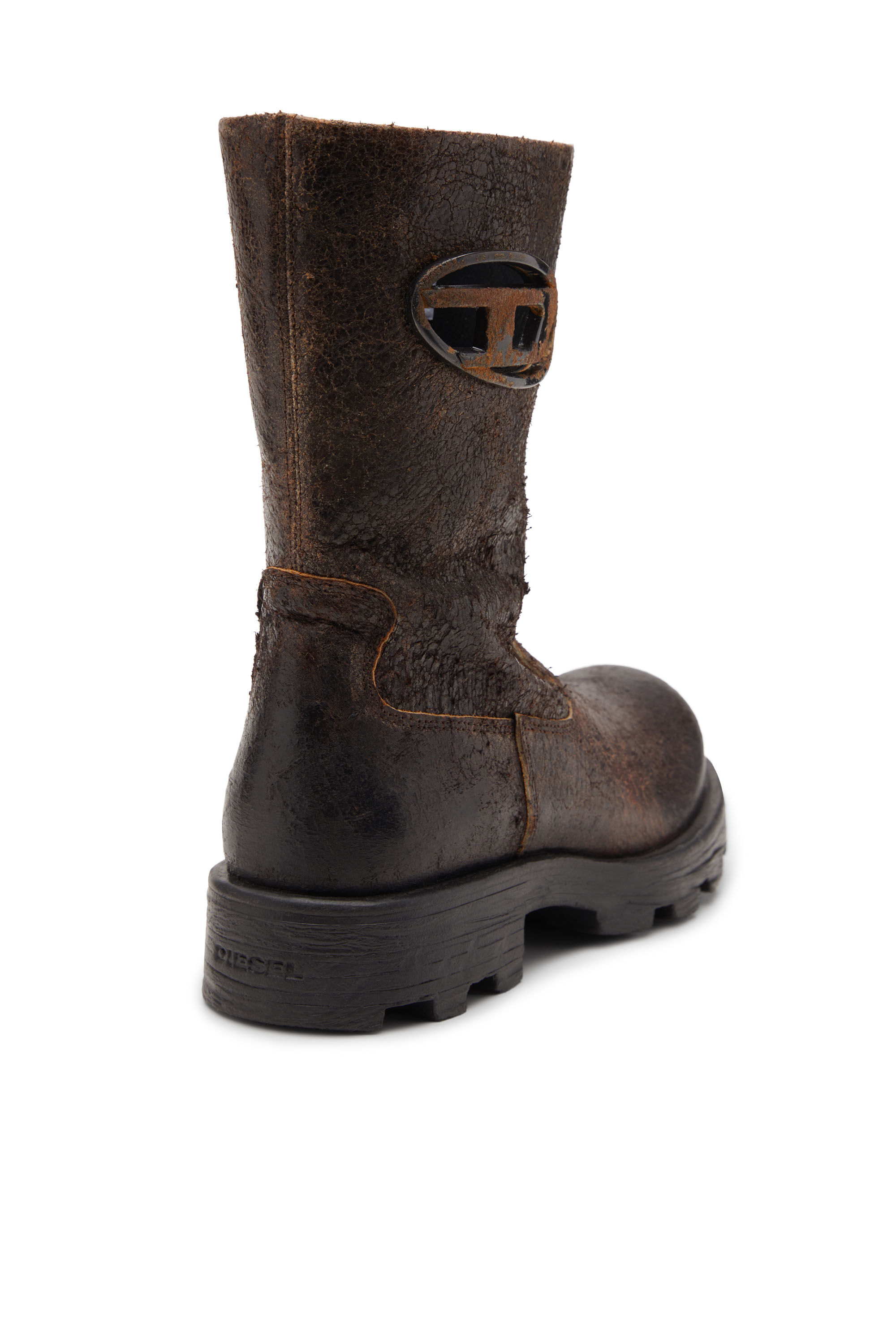 Diesel - D-HAMMER BKR D W, D-Hammer-Botas tipo motorista de ante craquelado desgastado Mujer in Marrón - 6