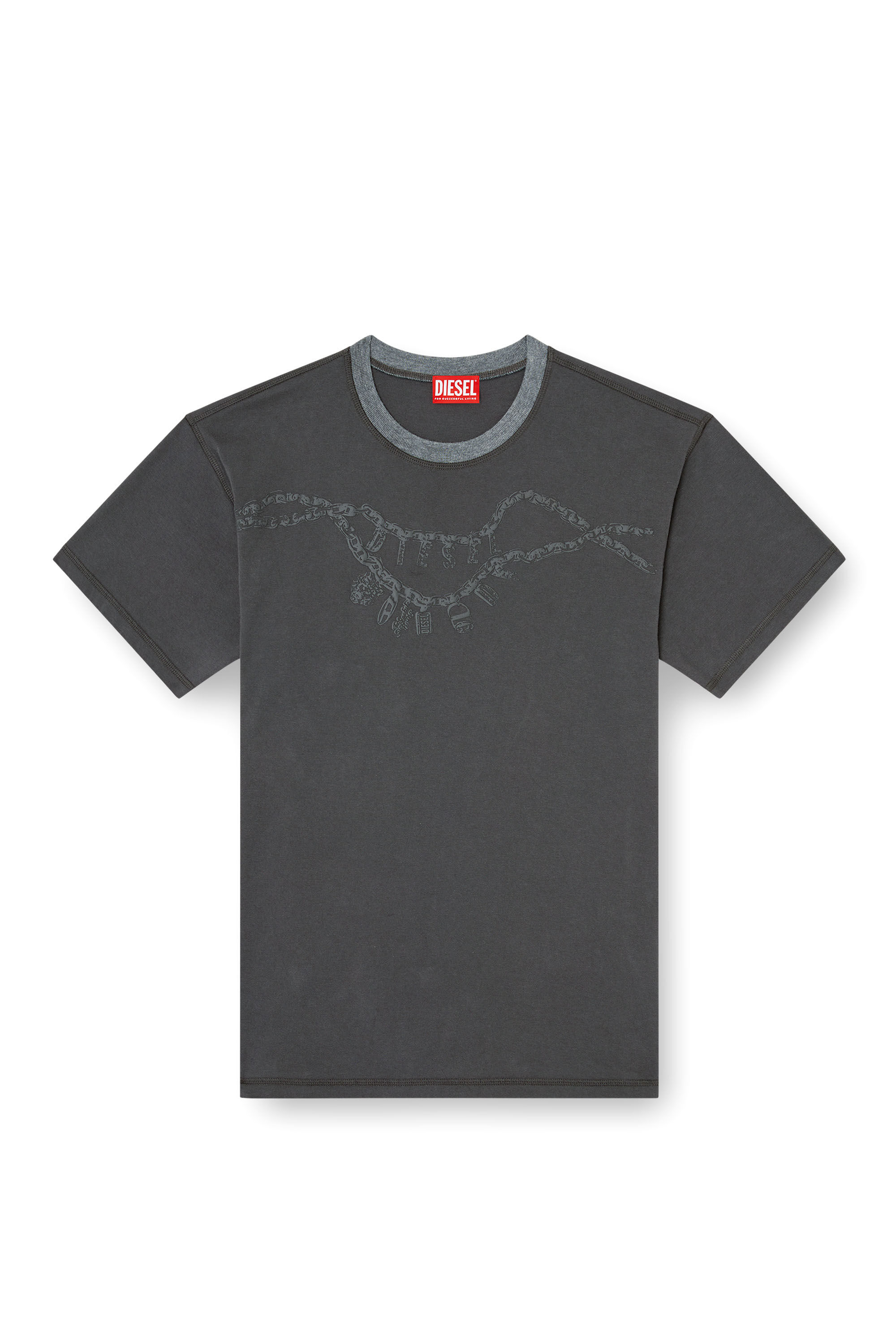 Diesel - T-NORM-HOSHI, Camiseta con estampado de collar con colgante Unisex in Gris - 2