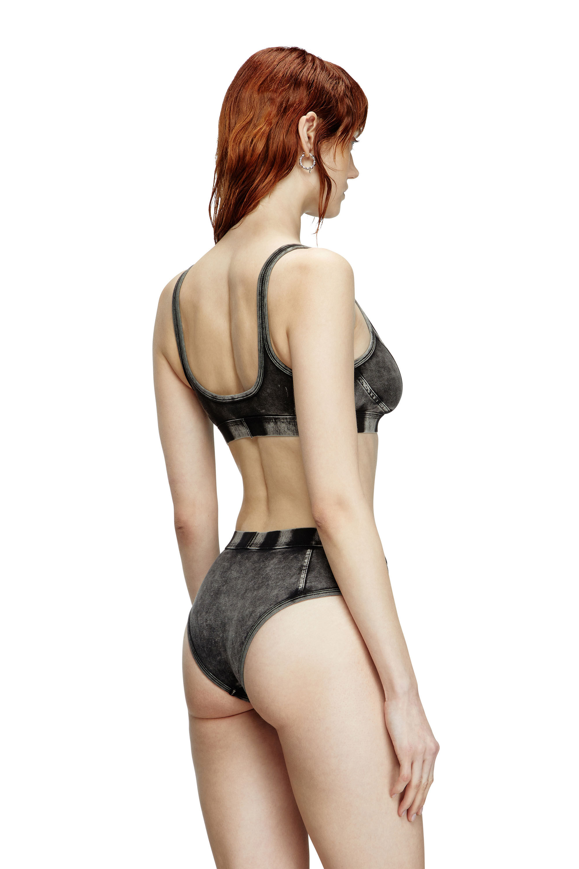 Diesel - HIPSTER-DNM, Braguitas hipster de tejido con efecto denim Mujer in Negro - 4