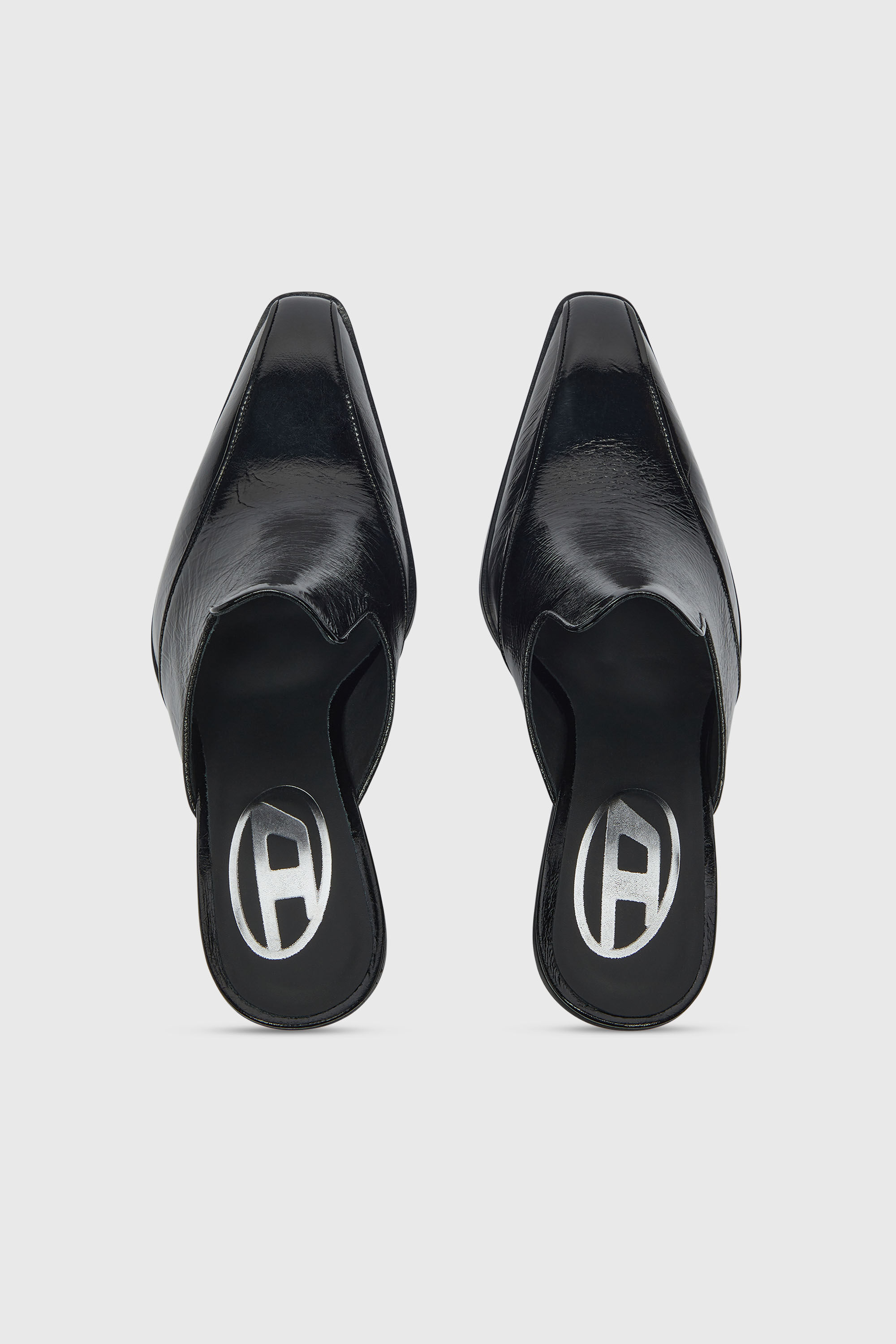 Diesel - D-LUFFY-75-MULE, D-Luffy - Mules de charol estilo occidental Mujer in Negro - 4