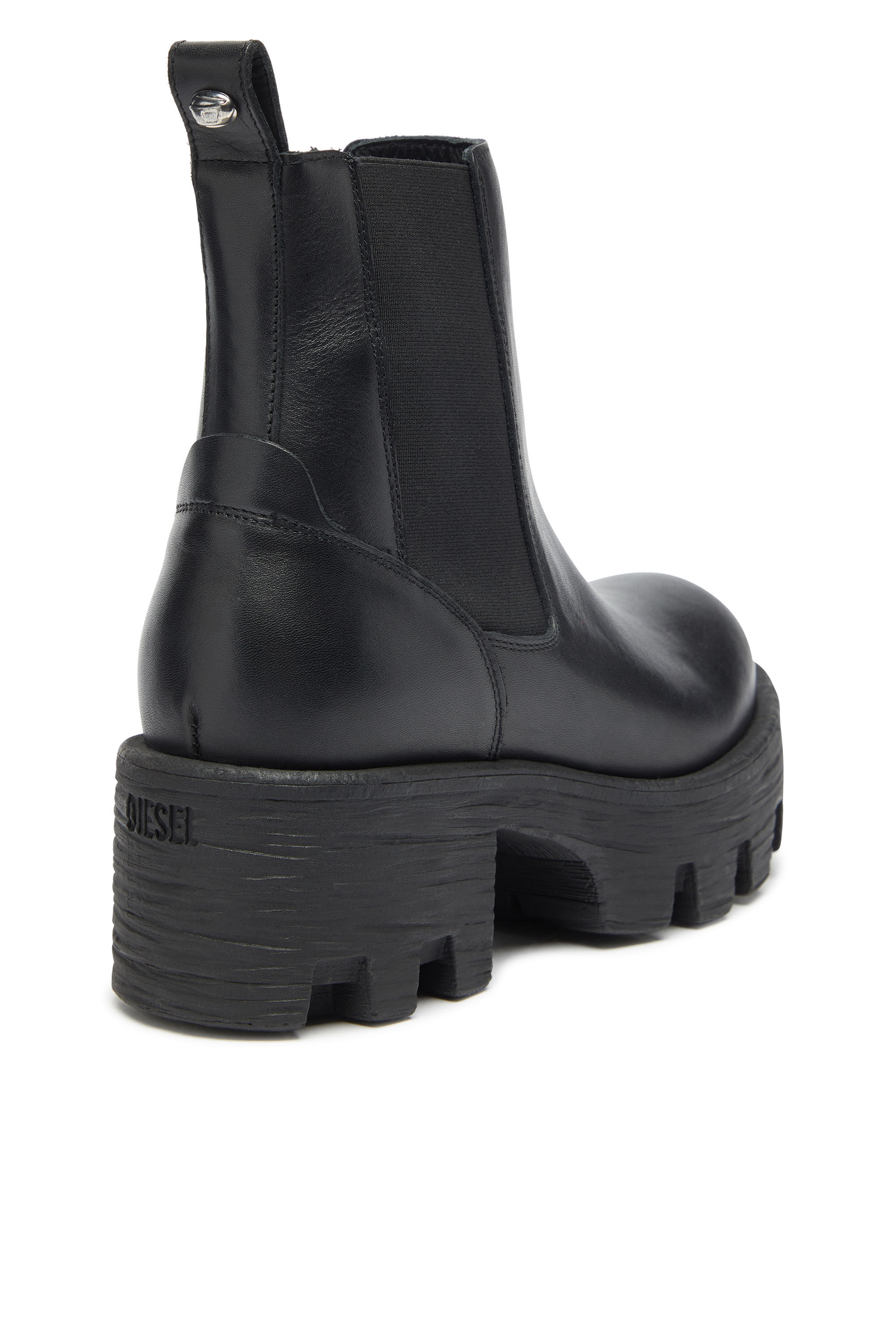 Diesel - D-HAMMER CHUNKY W, D-Hammer - Botines Chelsea de piel con suela gruesa Mujer in Negro - 4