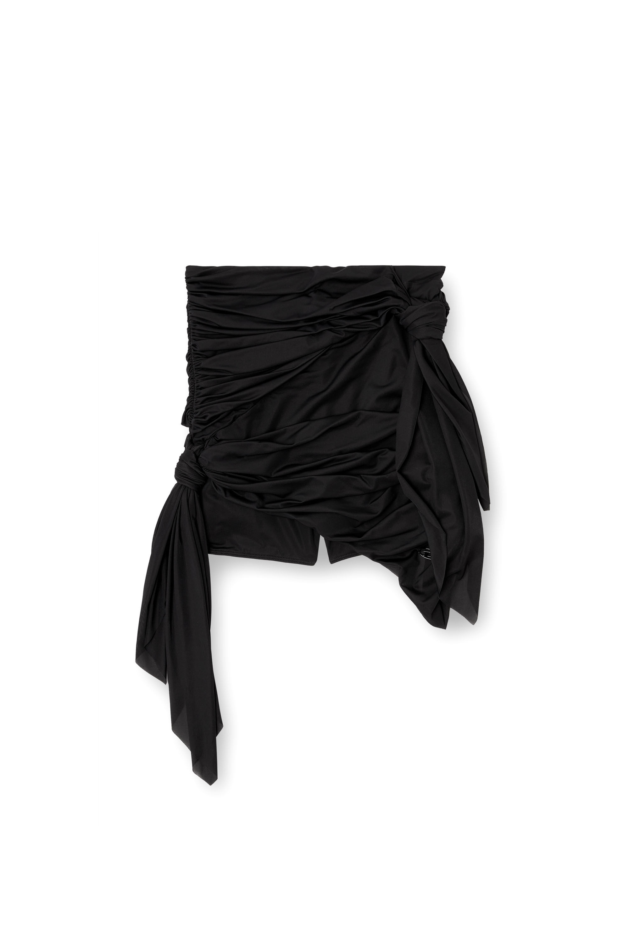 Diesel - O-RUELLIA-PLAIN, Minifalda bandana de jersey drapeado Mujer in Negro - 2