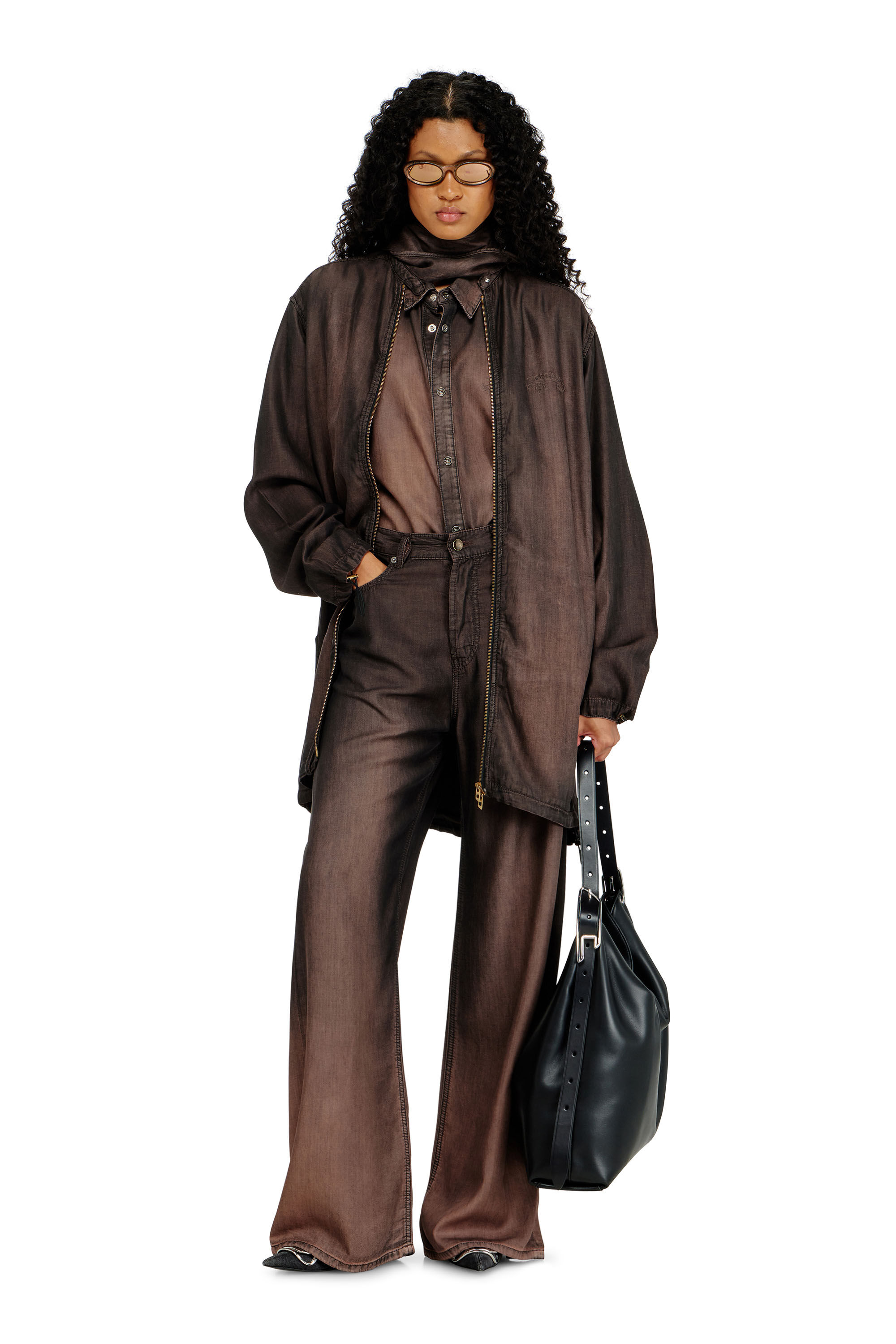 Diesel - DE-TROIT-S, Chaqueta ligera de denim fluido recubierto Mujer in ToBeDefined - 1