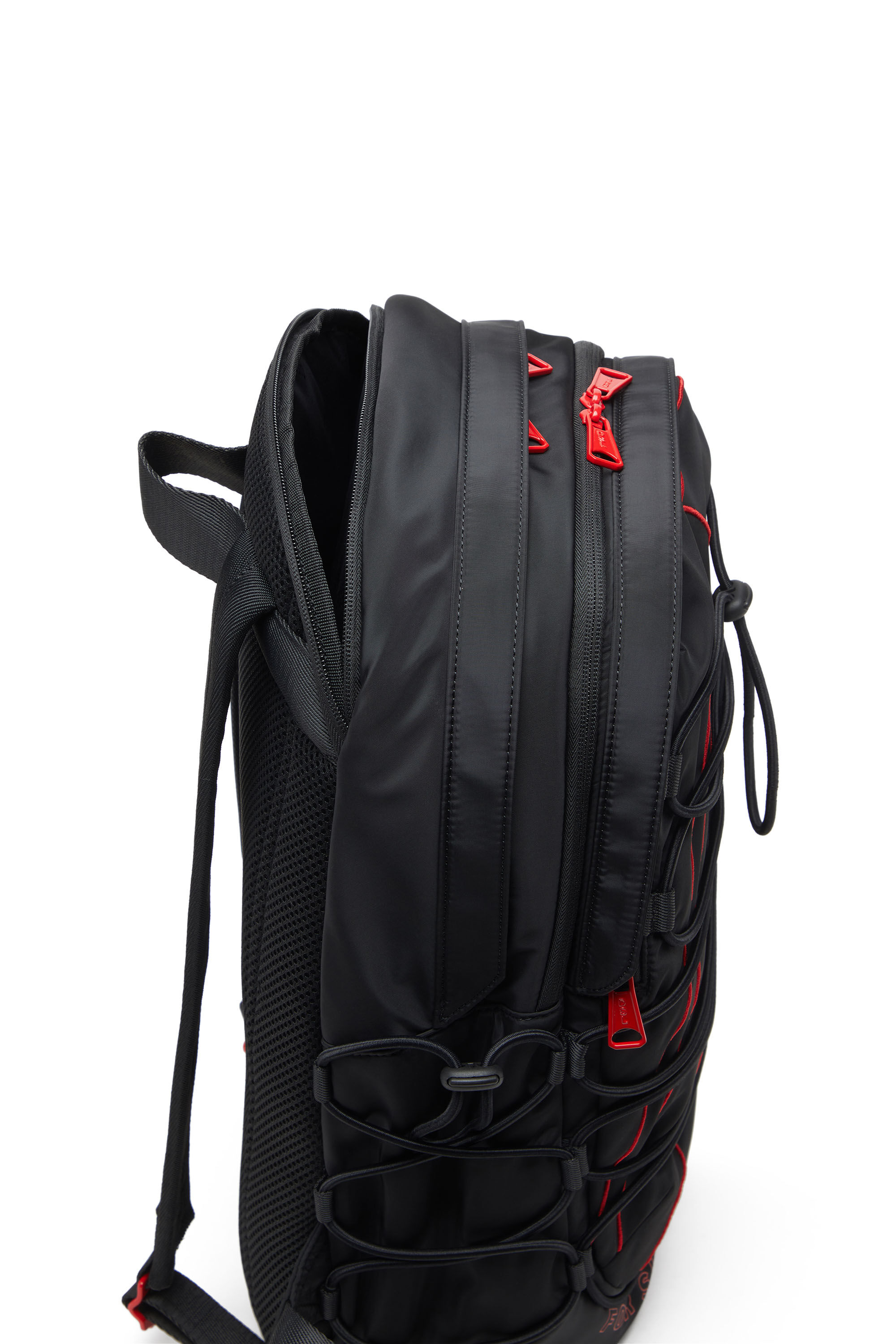 Diesel - TECH-D BACKPACK X, Tech-D-Mochila de nailon con logotipo Oval D bordado Unisex in Negro - 5