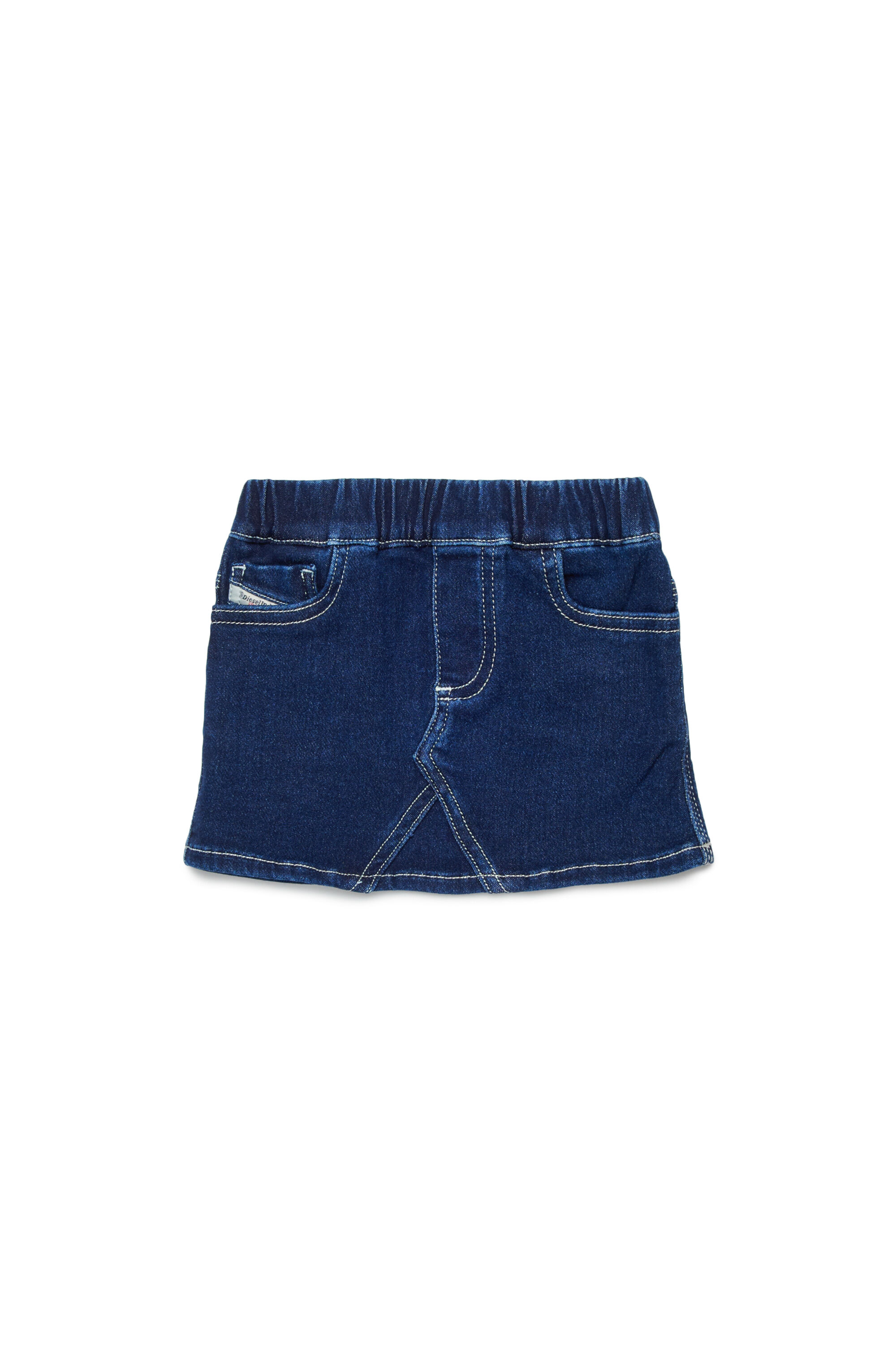 Diesel - GIRRYB JJJ, Falda JoggJeans con costuras en contraste Mujer in Azul marino - 1