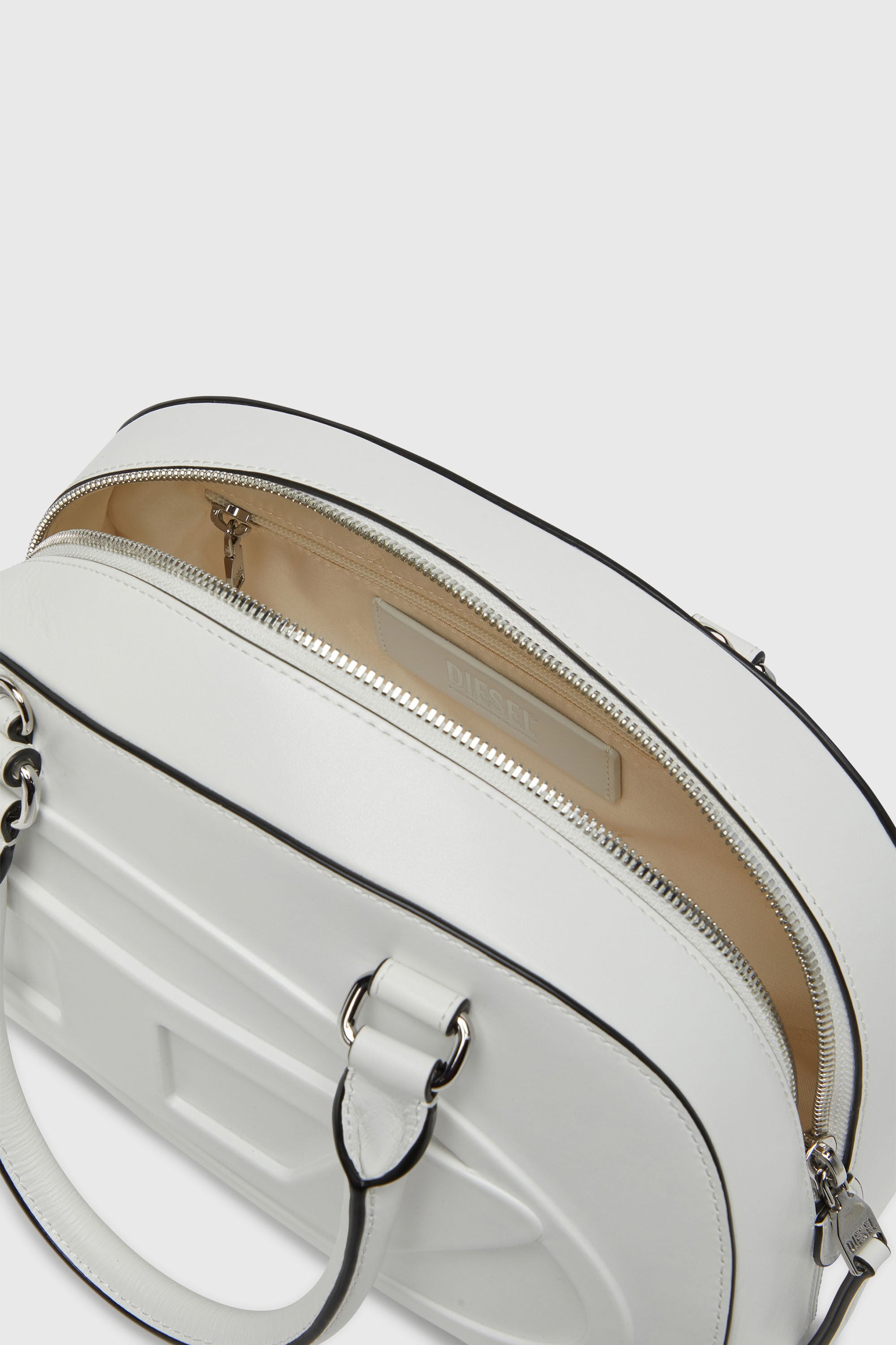 Diesel - 1DR DOME TOP HANDLE, Woman's 1DR Dome-Leather bowling bag in White - 4