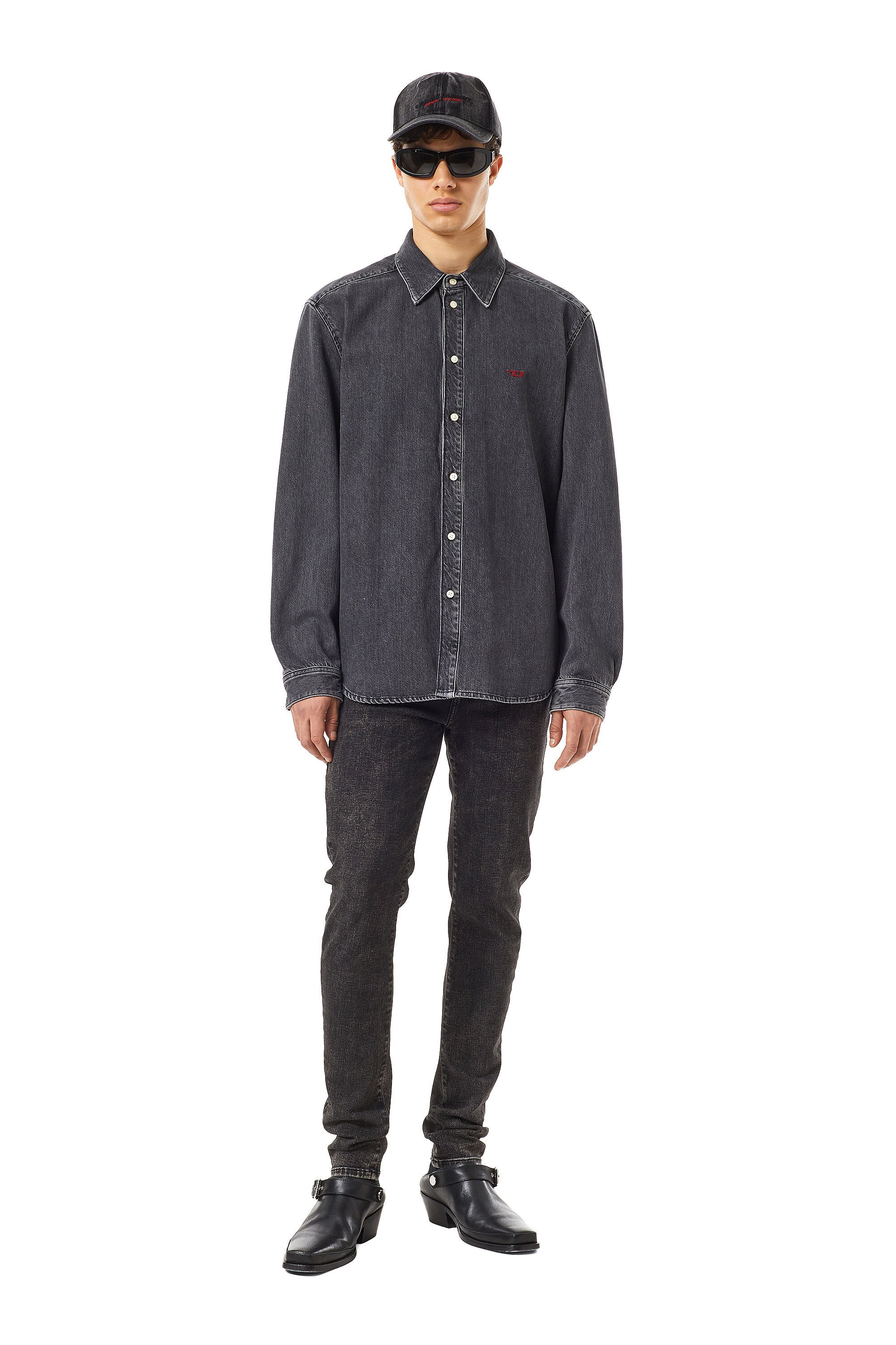 Diesel - D-SIMPLY BASIC SHIRT, Negro/Gris oscuro - Image 1