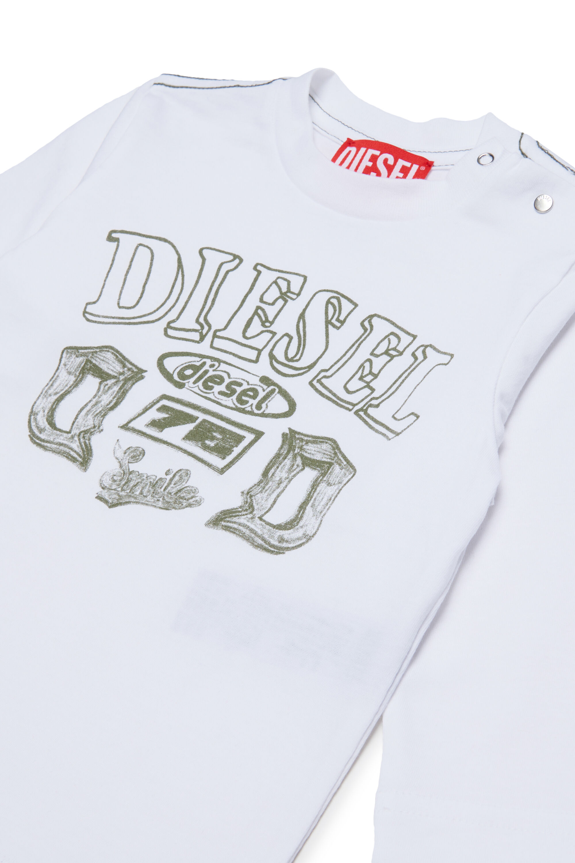 Diesel - TBANB, Camiseta de manga larga con estampado de logo Hombre in Blanco - 3