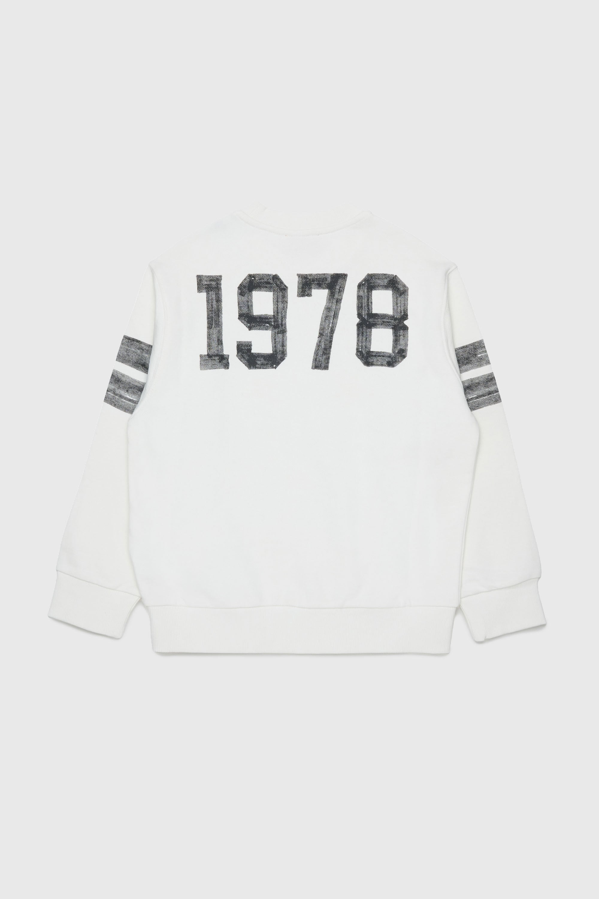 Diesel - SBAND OVER, Sudadera con estampados de logo estilo universitario Hombre in Blanco - 2