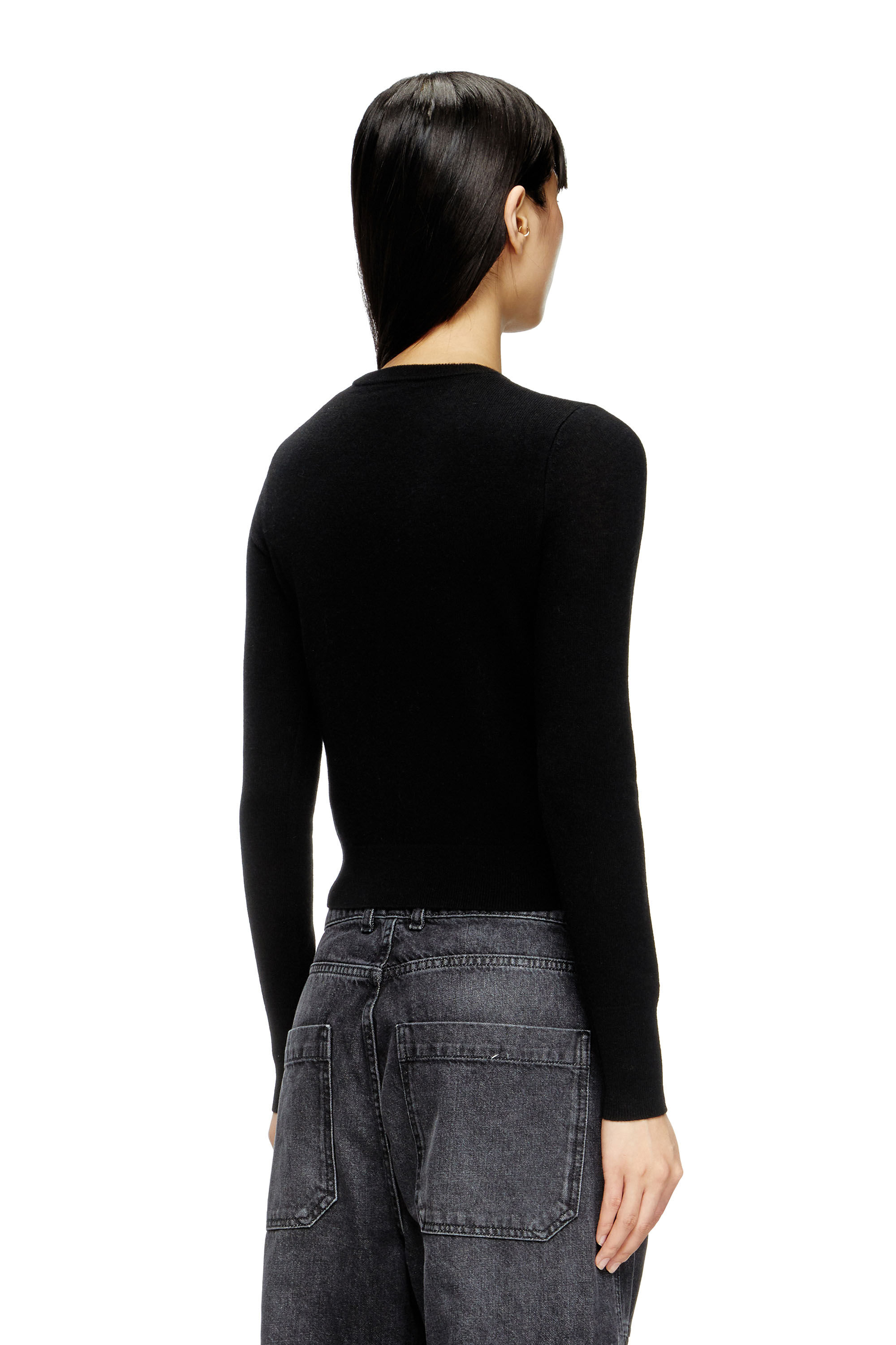 Diesel - M-AREESAX, Camiseta de lana y cachemira Mujer in Negro - 4
