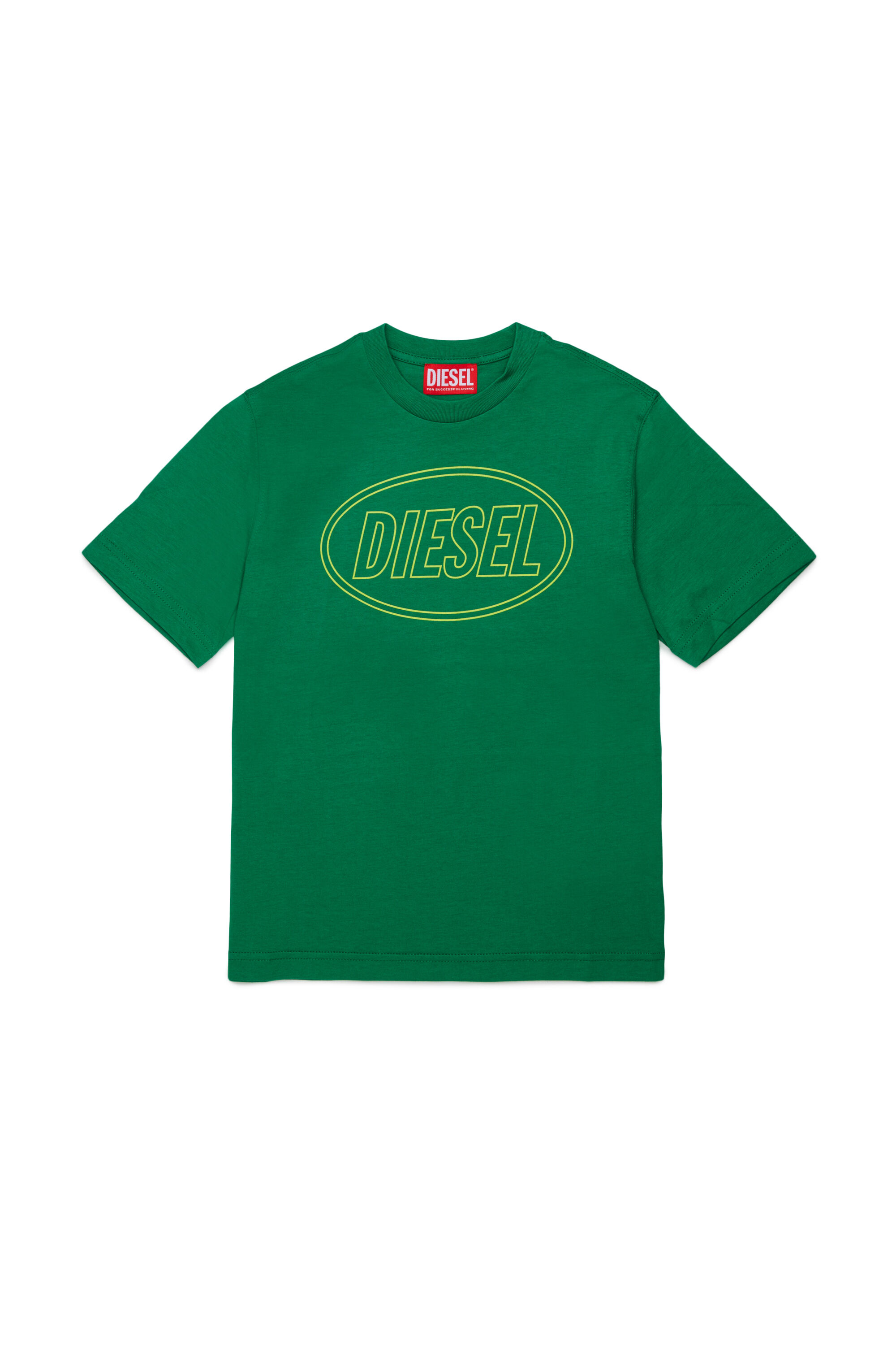 Diesel - TCIRCLE OVER, Camiseta de algod&oacute;n con estampado Diesel Hombre in Verde - 1