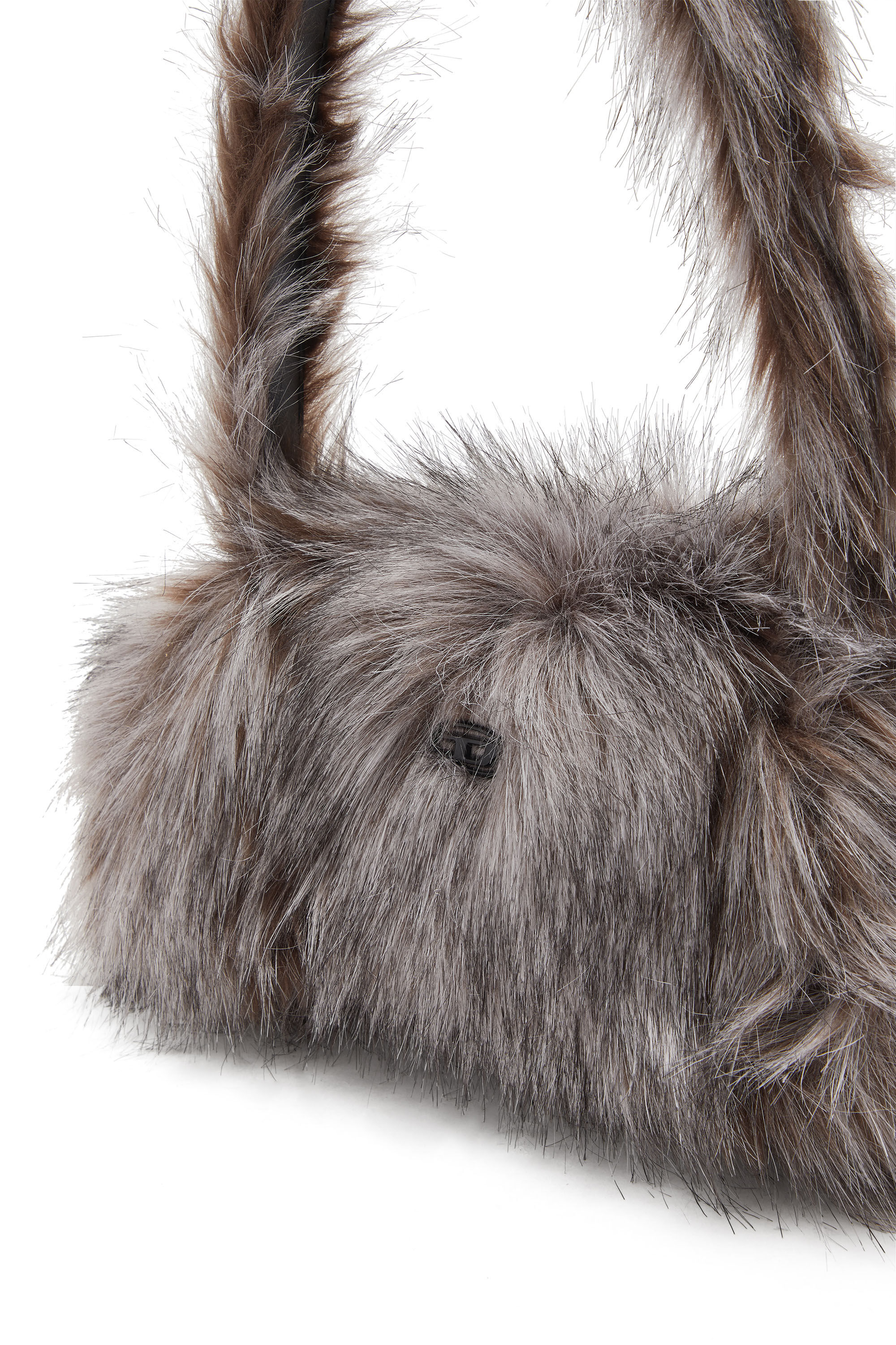 Diesel - PLAY CROSSBODY, Bolso de bandolera peludo Mujer in Gris - 5
