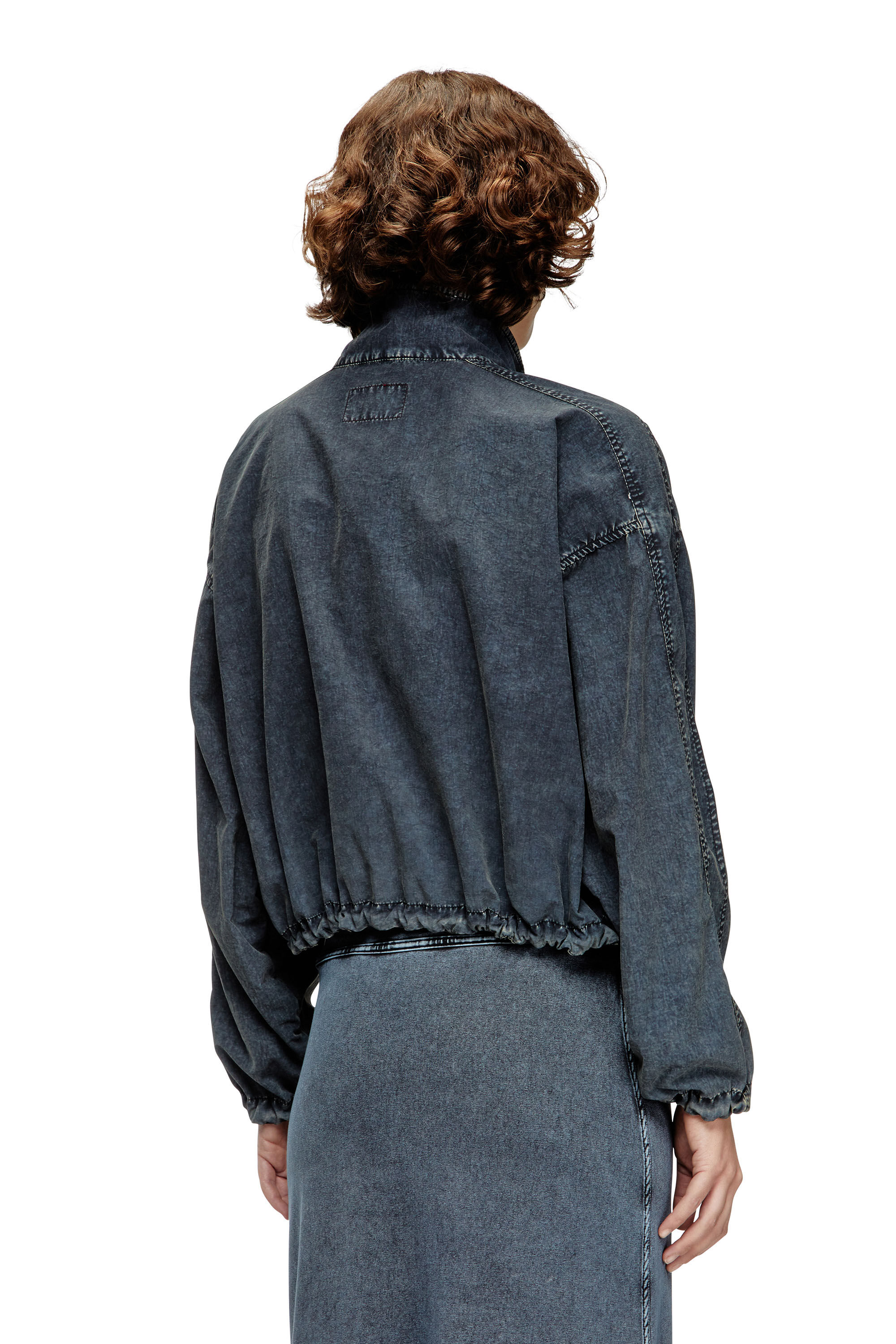 Diesel - G-LEAM-R1, Chaqueta recortada en taslan de nailon reciclado Mujer in Azul marino - 4