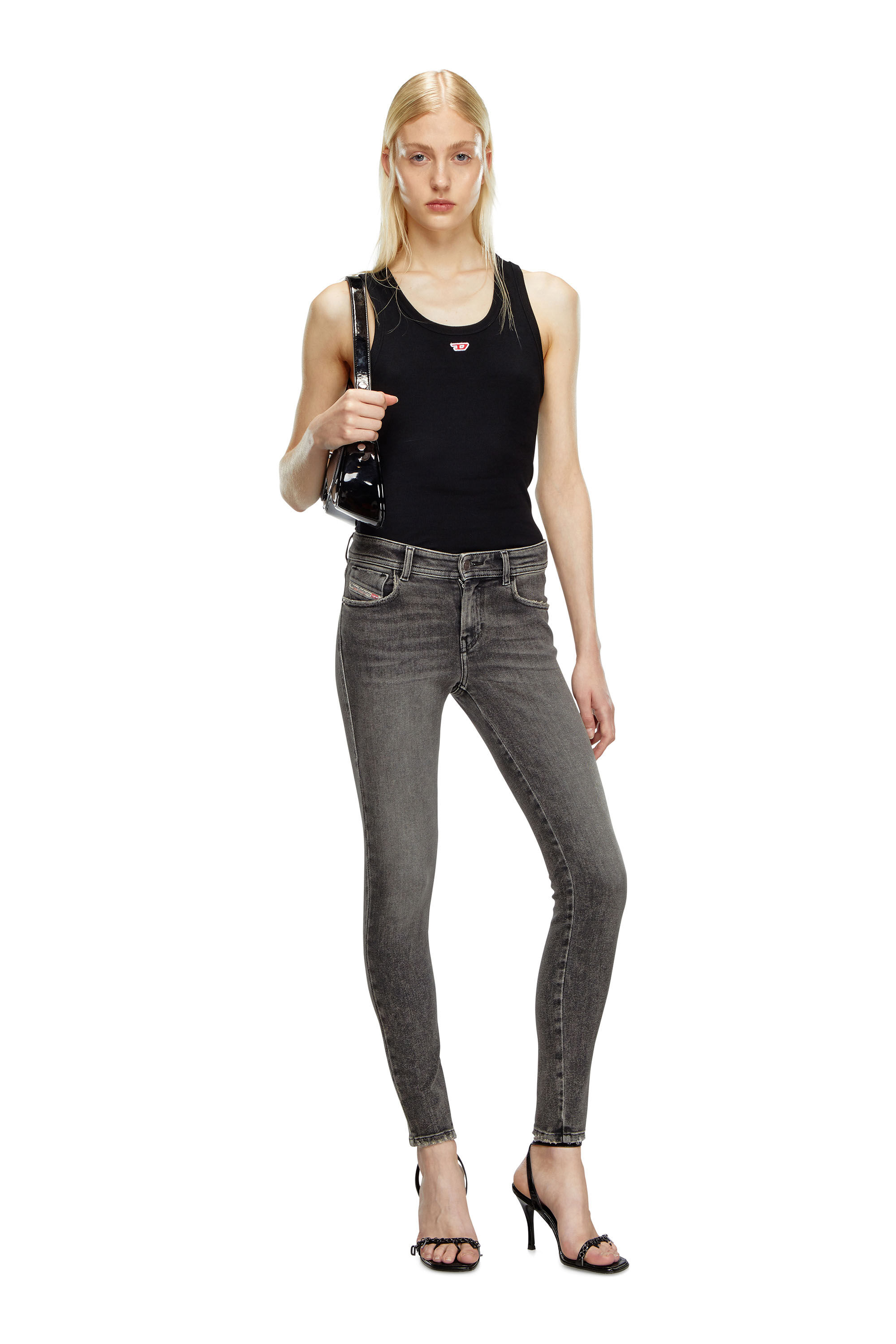 Diesel - Skinny Jeans 2017 Slandy 09J07 Mujer, Gris oscuro - 1