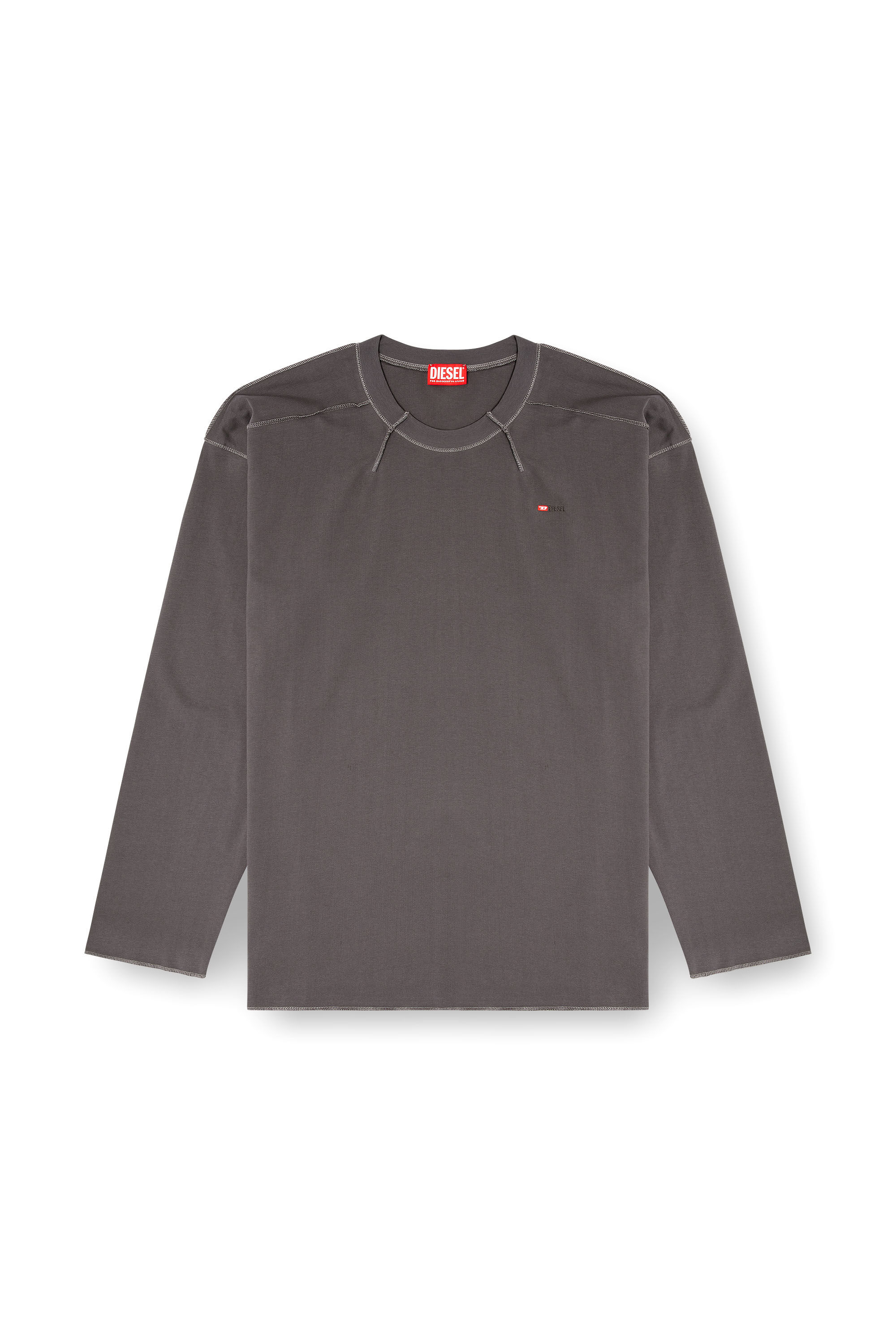 Diesel - T-CRAHOR-BOXT-LS-T1, Camiseta de algodón Hombre in Gris - 2