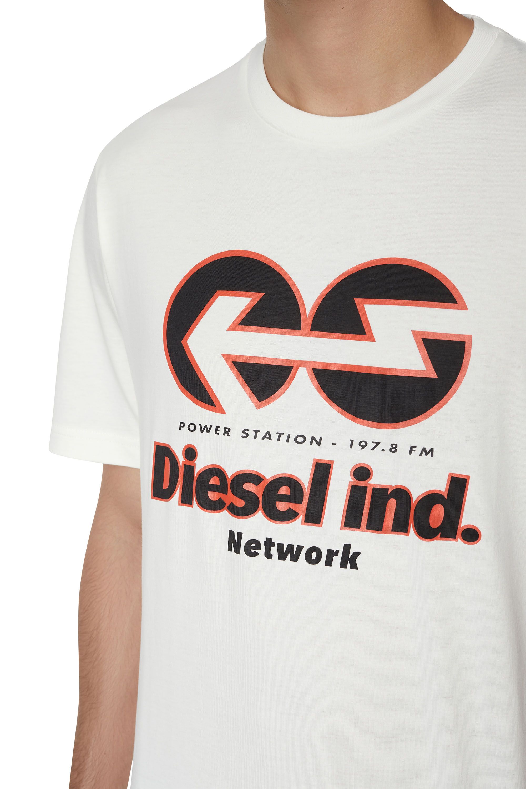 Hombre Ropa de Camisetas y polos de Camisetas de manga corta Camiseta T-JUST-E18 con logo DIESEL de Algodón de color Blanco para hombre 