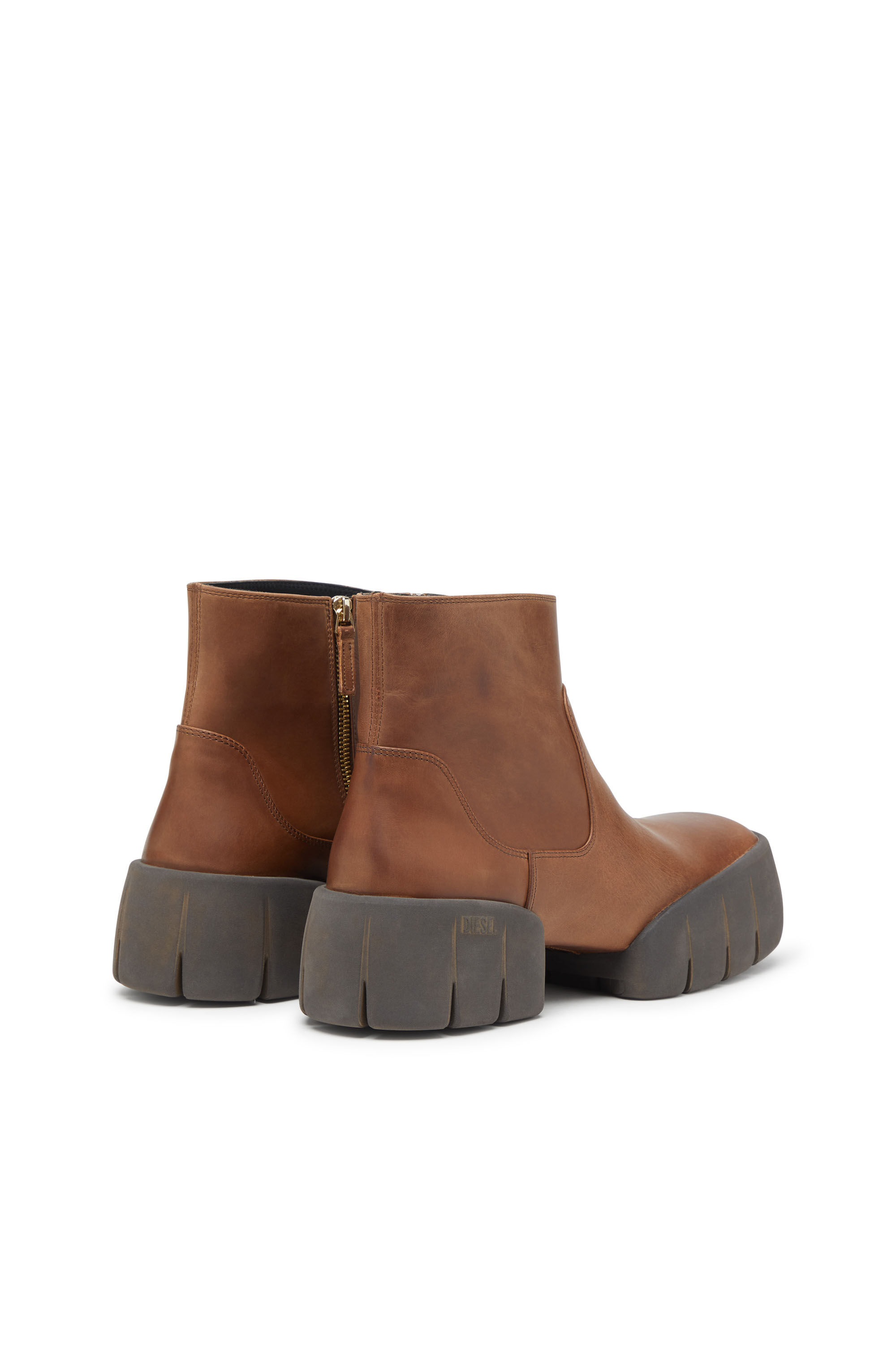 Diesel - D-TEX BT, Botas de cuero encerado hasta el tobillo con suela partida Hombre in Marrón - 3