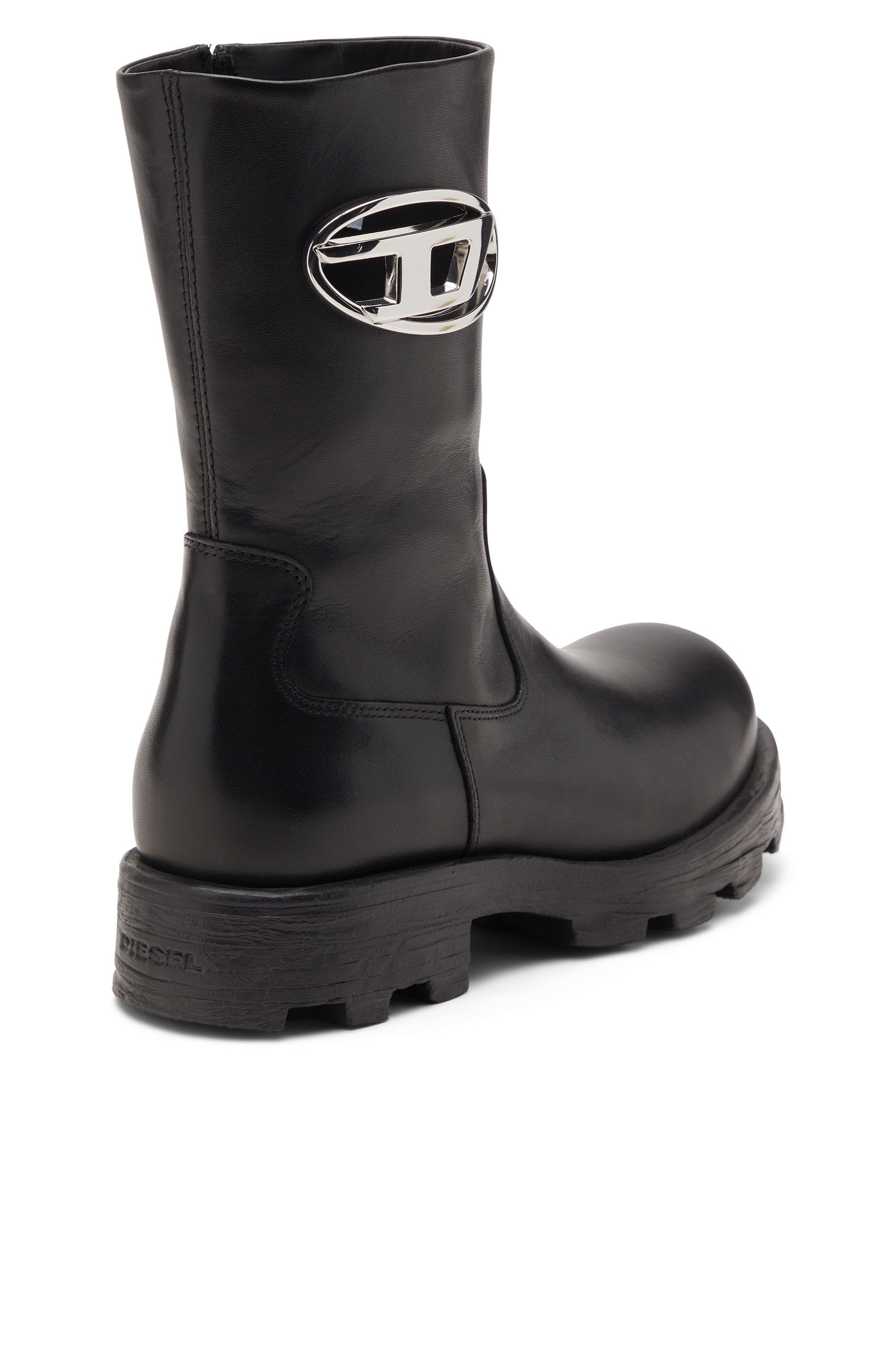 Diesel - D-HAMMER BKR D W, D-Hammer-Botas tipo motorista de cuero brillante Mujer in Negro - 4
