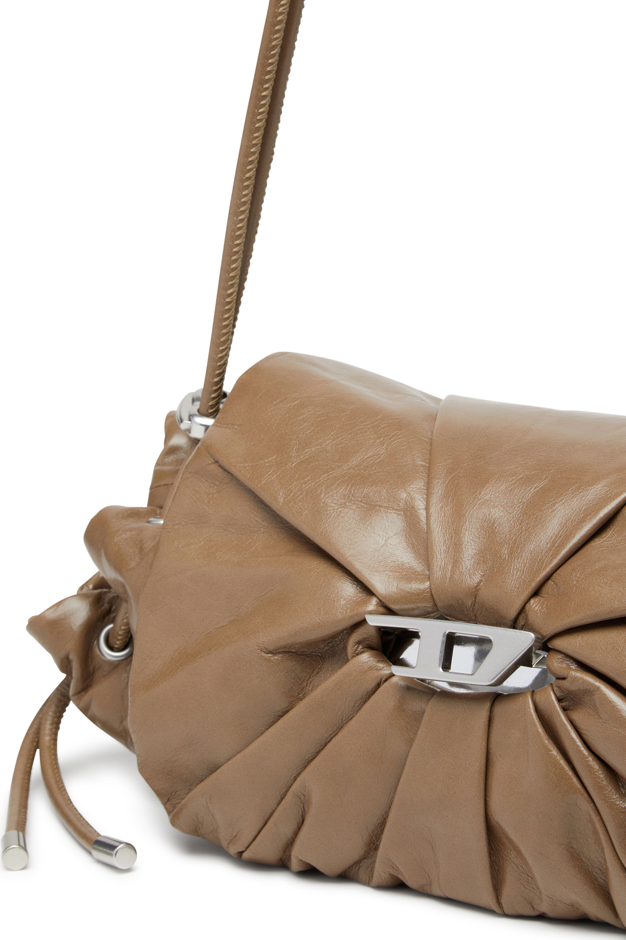 Diesel - SCRUNCH-D SHOULDER S, Scrunch-D S-Bolso de hombro de cuero arrugado Mujer in Marrón - 2