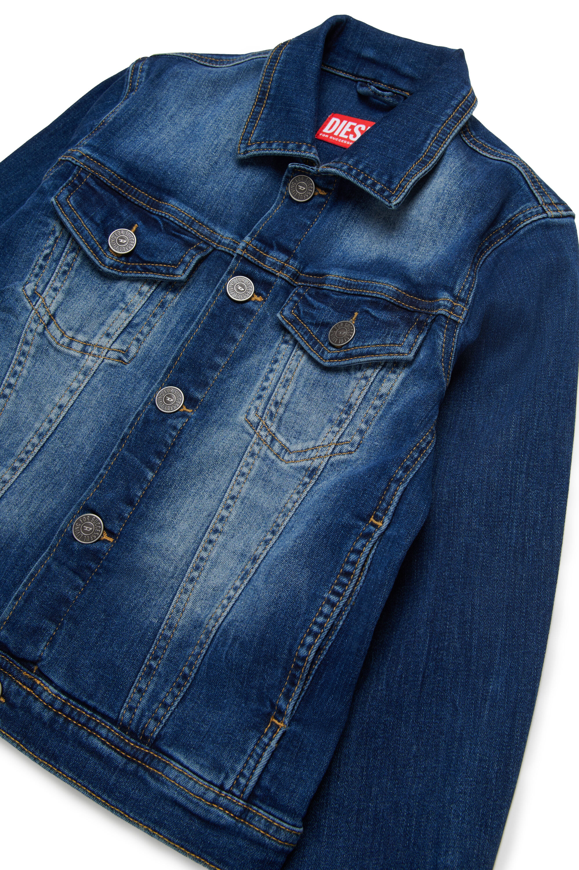 Diesel - JNHILL, Chaqueta trucker en denim rip&repair Hombre in Azul marino - 3
