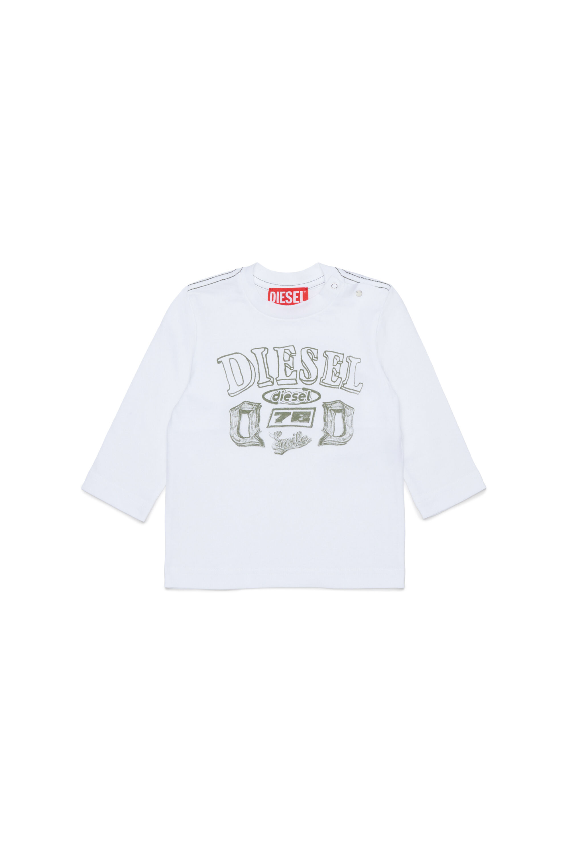 Diesel - TBANB, Camiseta de manga larga con estampado de logo Hombre in Blanco - 1