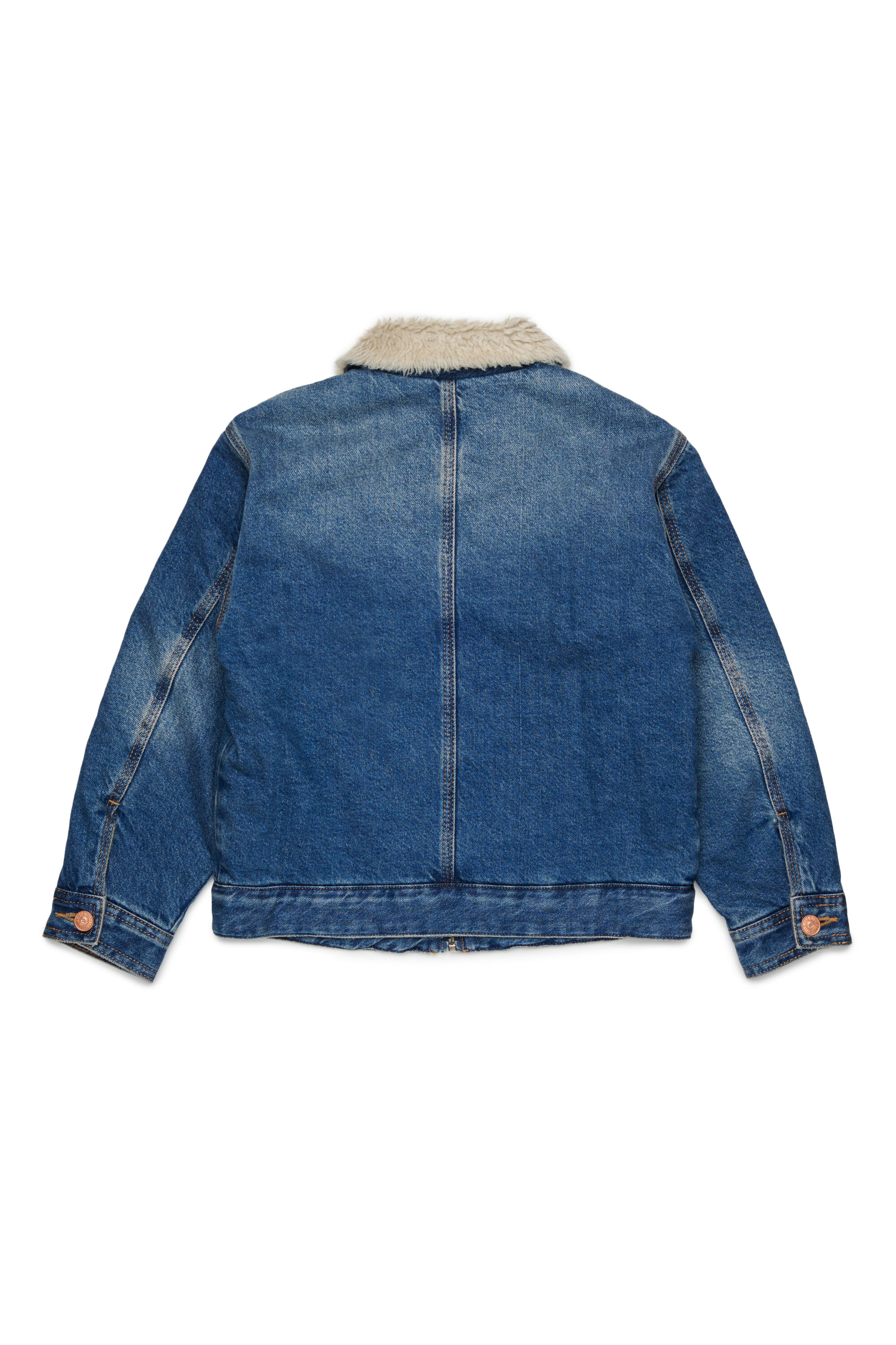 Diesel - JOMOX-FUR, Chaqueta vaquera con cuello de borreguito Hombre in Azul marino - 2