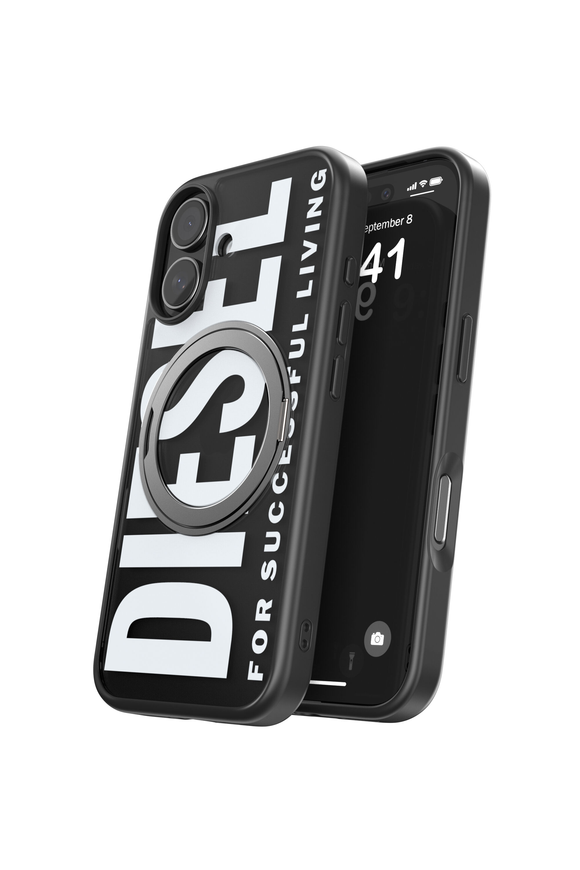 Diesel - 60403 RING STAND CASE, Funda Ringstand-Magsafe para iPhone 17 Unisex in Negro - 3