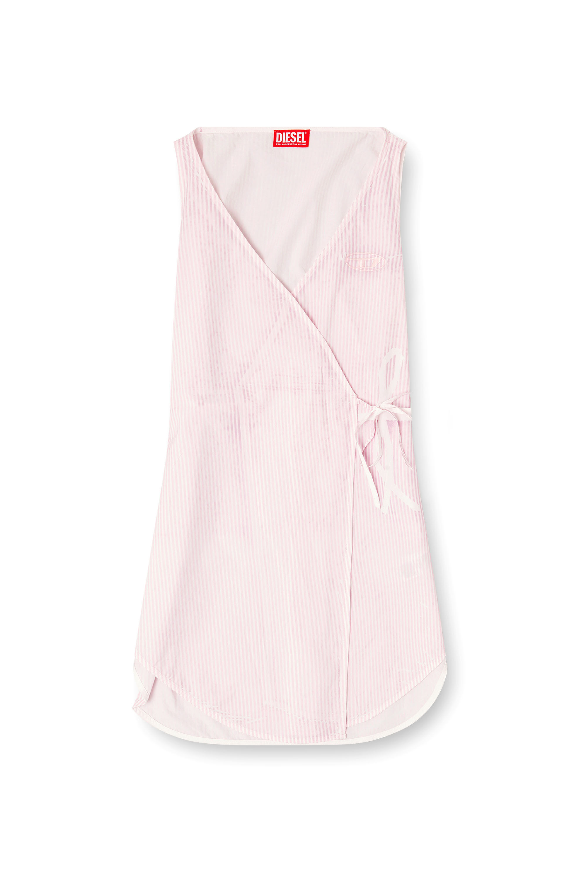 Diesel - D-ELPHOS-SL, Vestido mini de popelina con rayas diplom&aacute;ticas Mujer in Rosa - 2