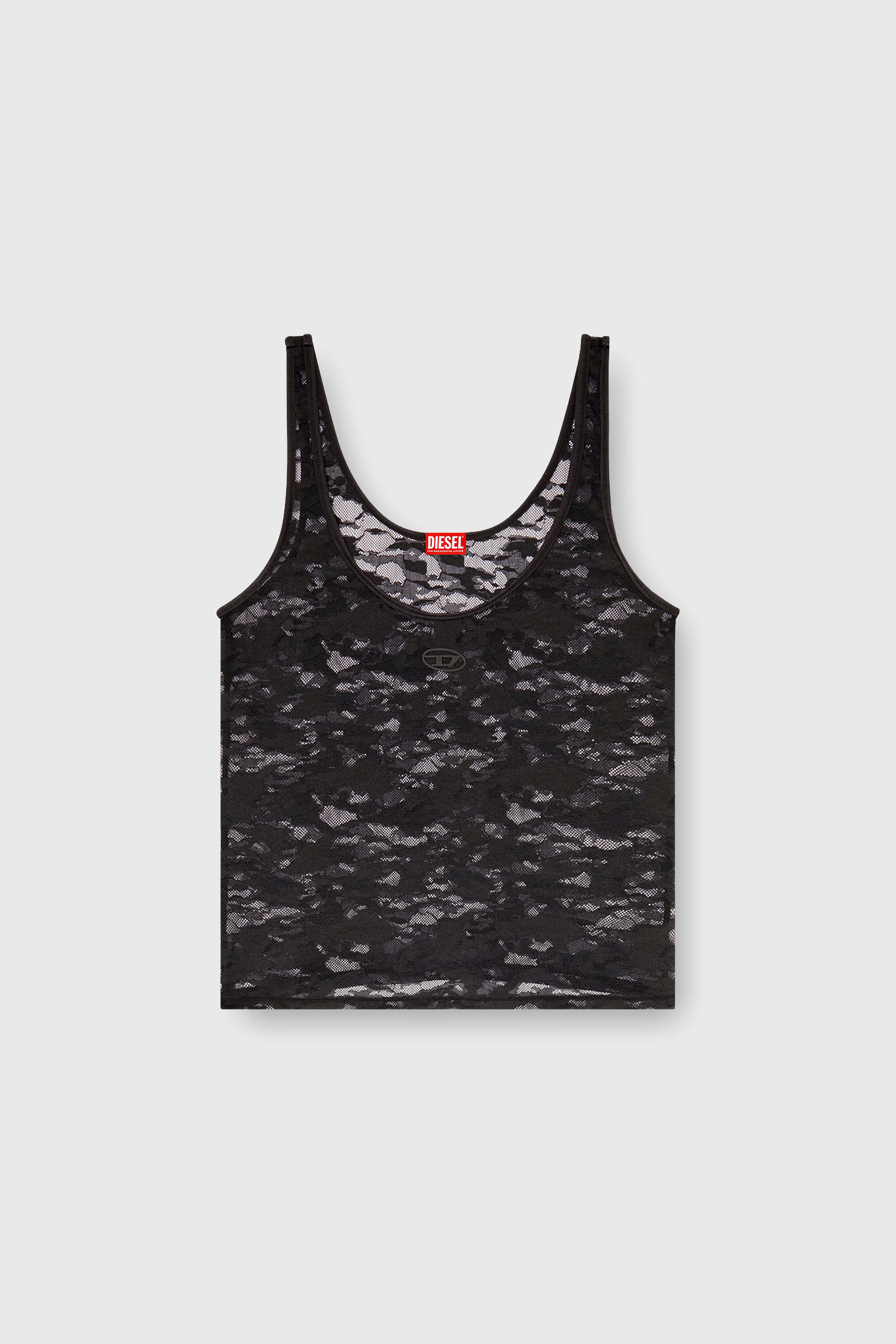 Diesel - LILY-UTLT, Woman's Tank top in nylon lace in Black - 2