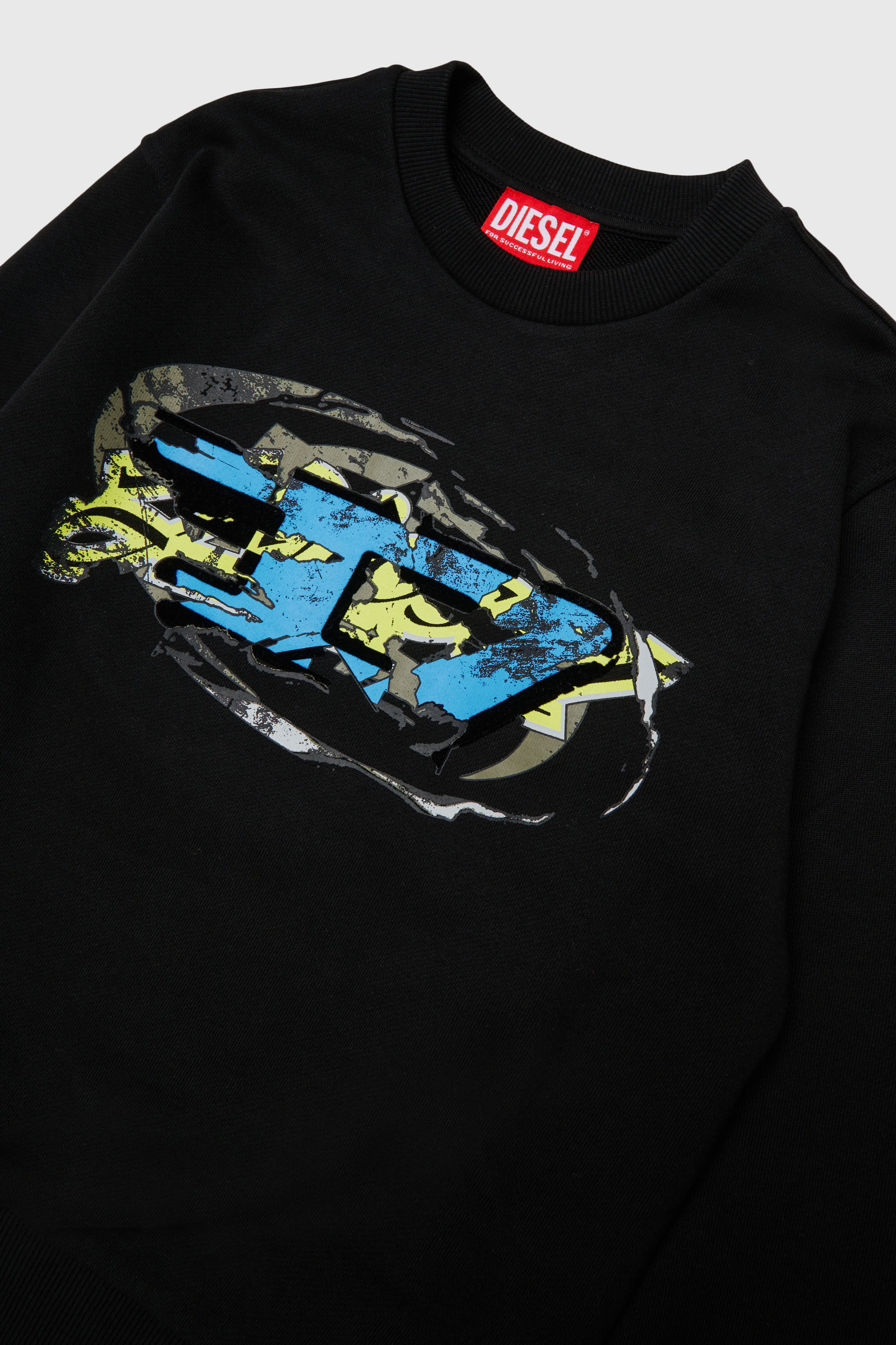 Diesel - SCRAP OVER, Sudadera con estampado gr&aacute;fico Oval D Hombre in Negro - 3
