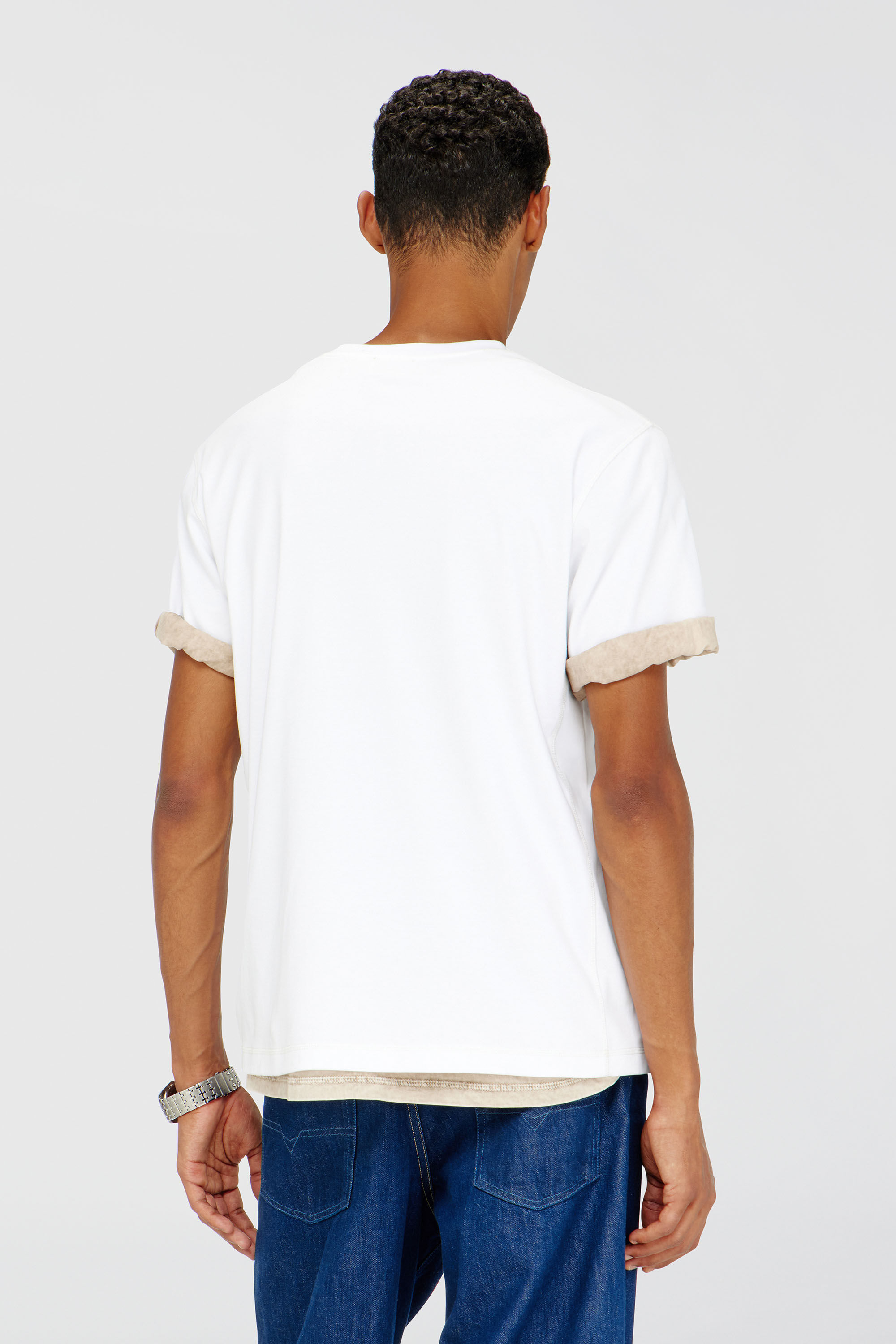 Diesel - T-MADJUST-TR, Camiseta regular con cuello redondo y Oval D Hombre in Blanco - 4