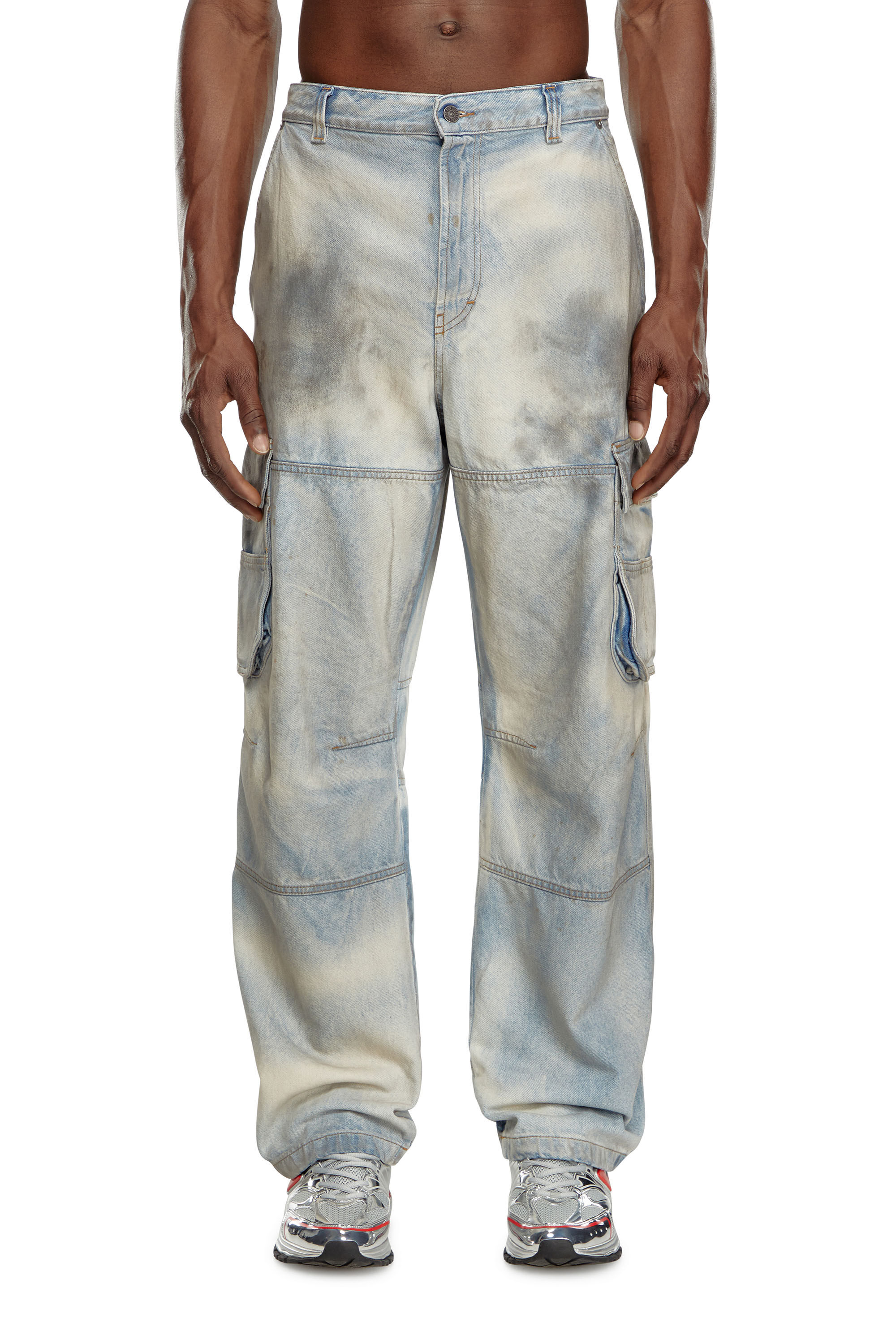 Diesel - Relaxed Jeans D-Fish 0CBDJ Hombre, Azul Claro - 3