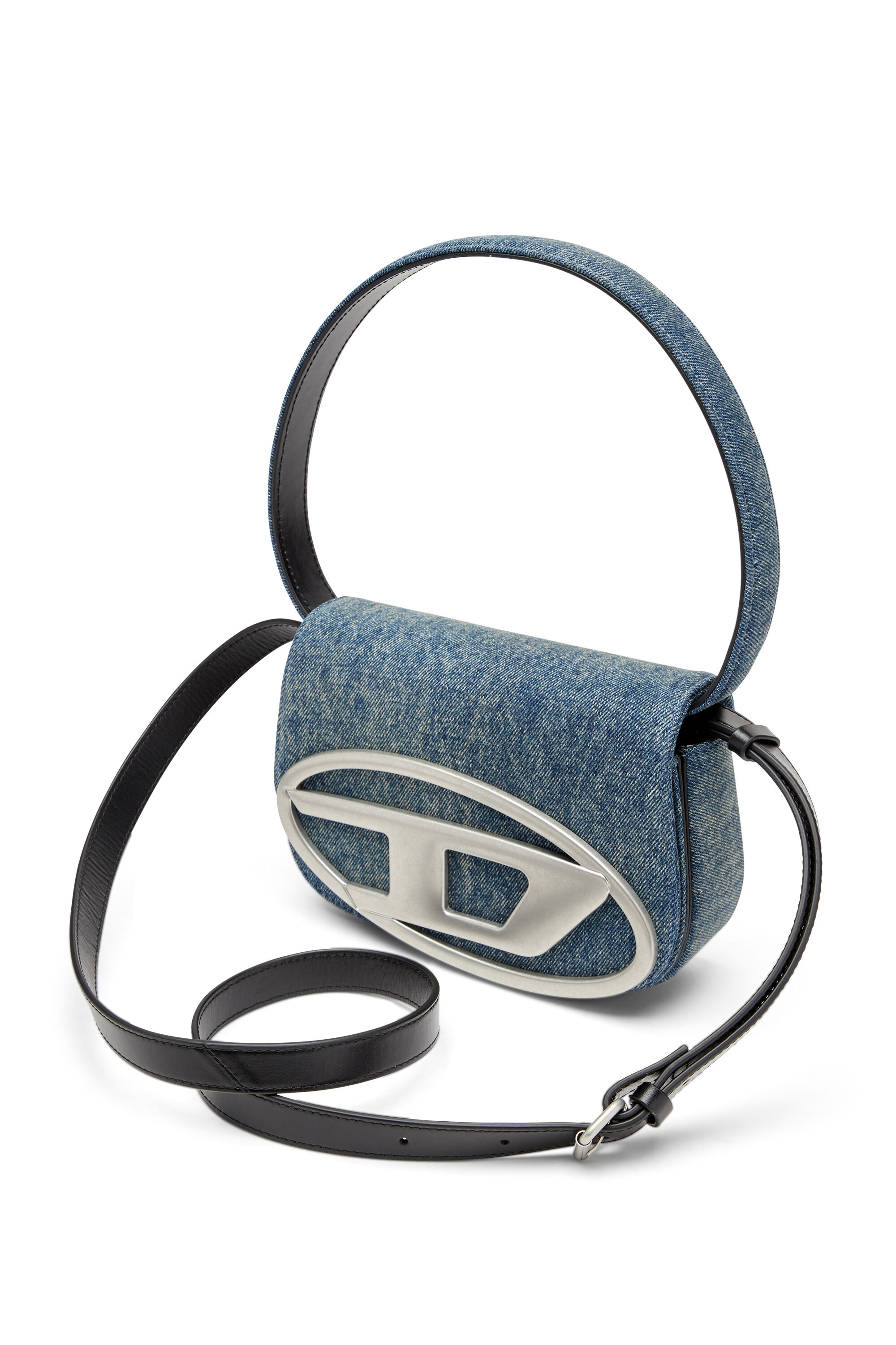 Diesel - 1DR, 1DR-Bolso de hombro icónico de denim solarizado Mujer in Azul marino - 2