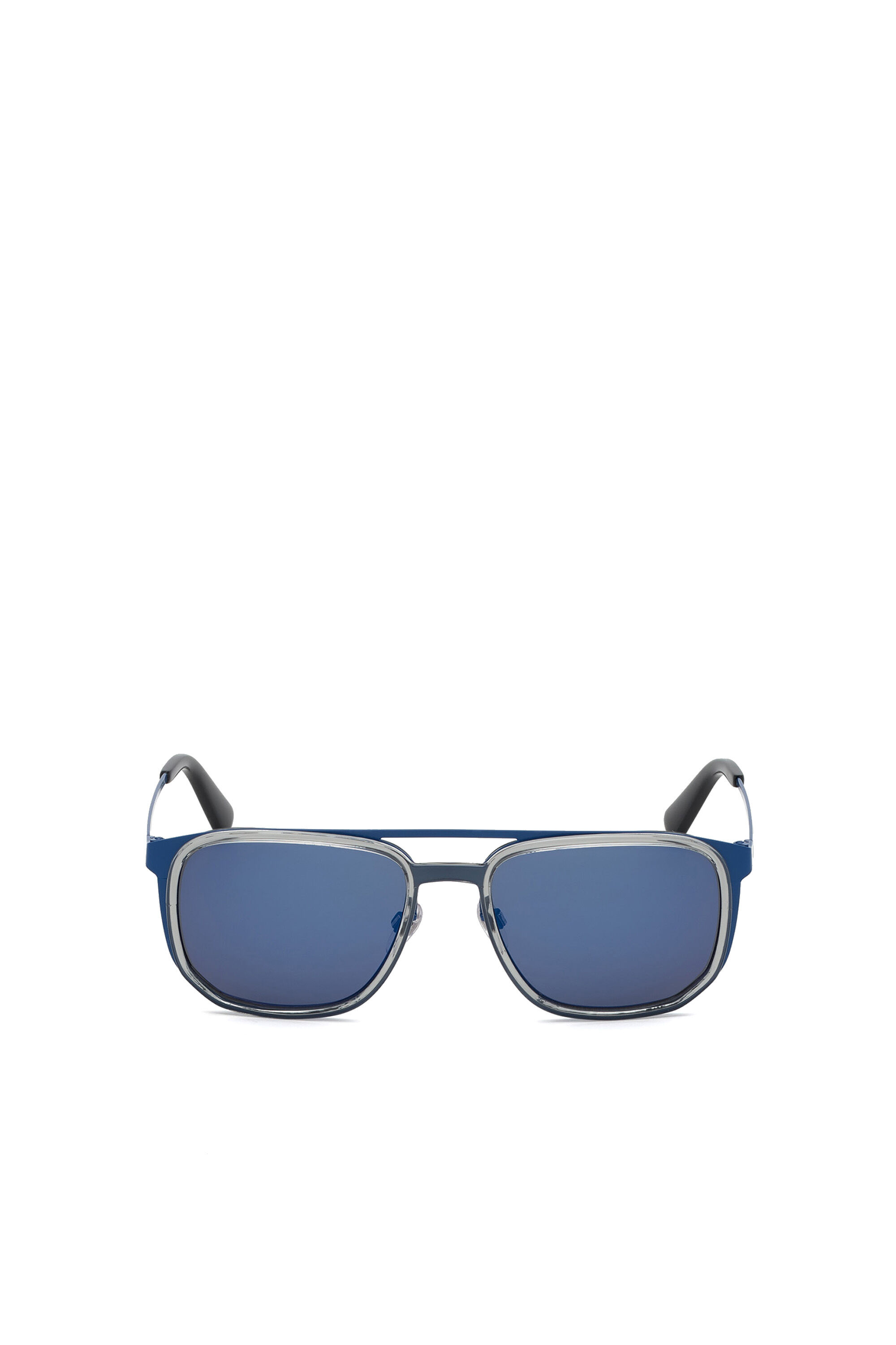 Diesel - DL0294, Gafas de sol de estilo aviador en metal y acetato Hombre in Azul marino - 1