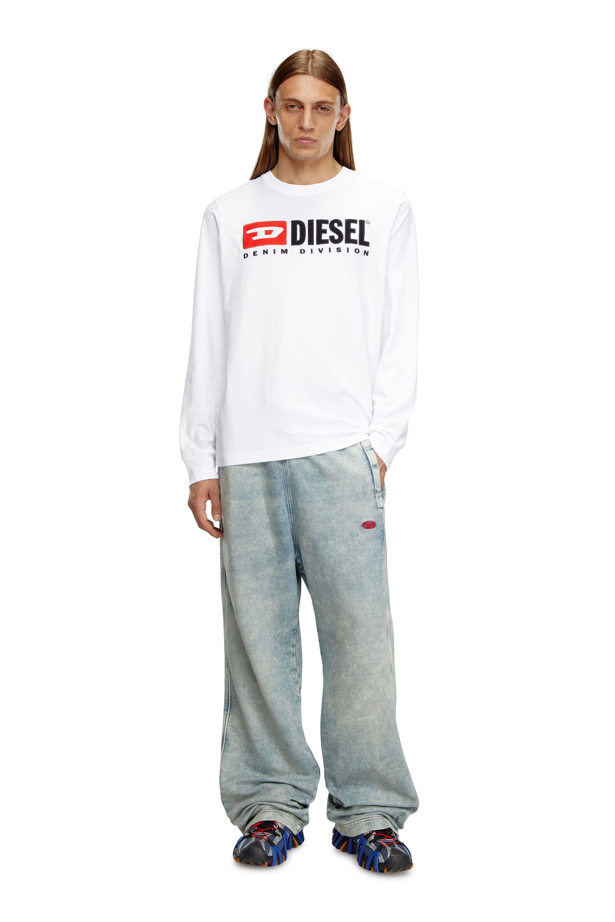Diesel - T-JUST-LS-DIV, Hombre Camiseta de manga larga con bordado in Blanco - Image 1