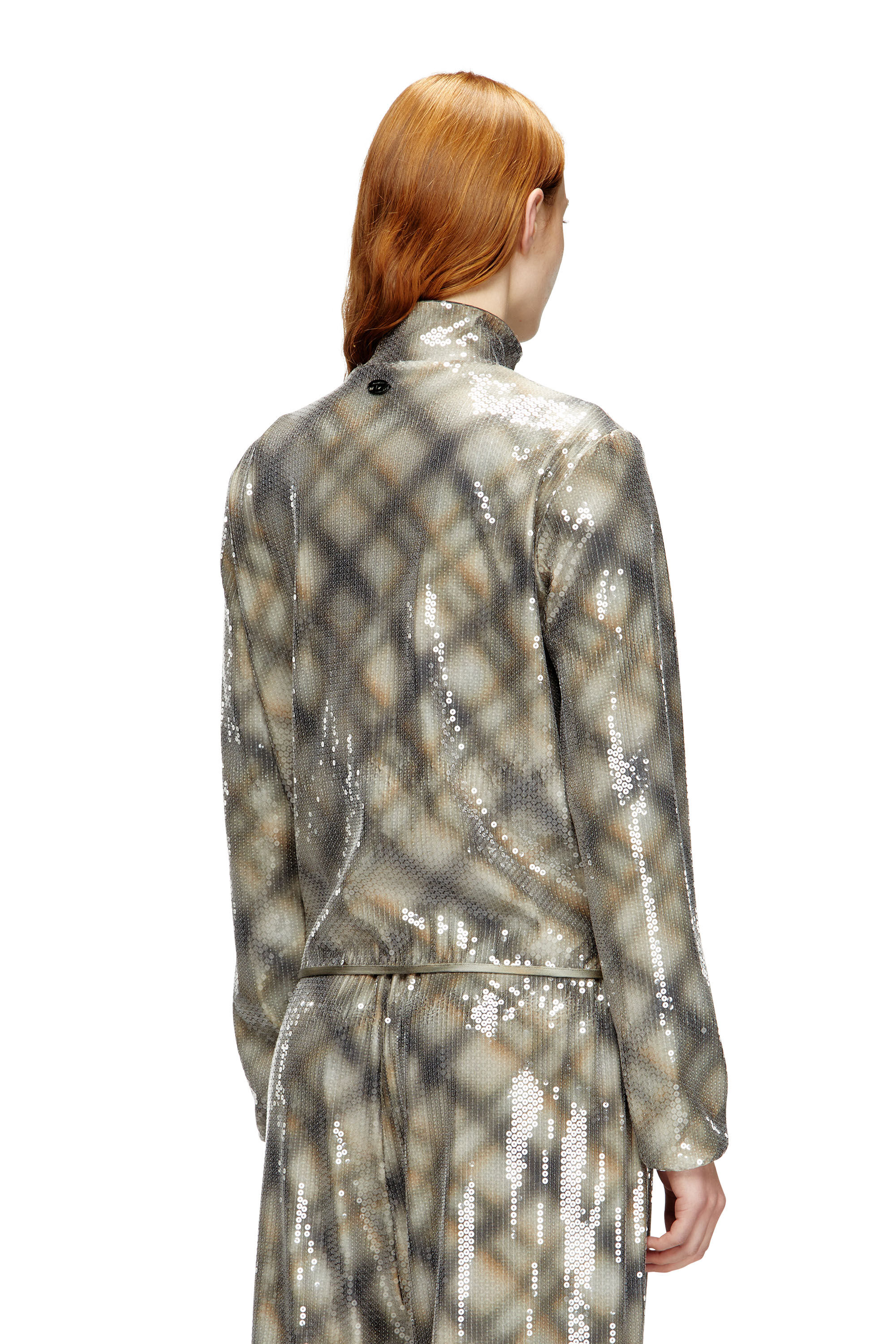 Diesel - F-EREQUINS, Jersey de lentejuelas con diseño de cuadros Mujer in Multicolor - 4