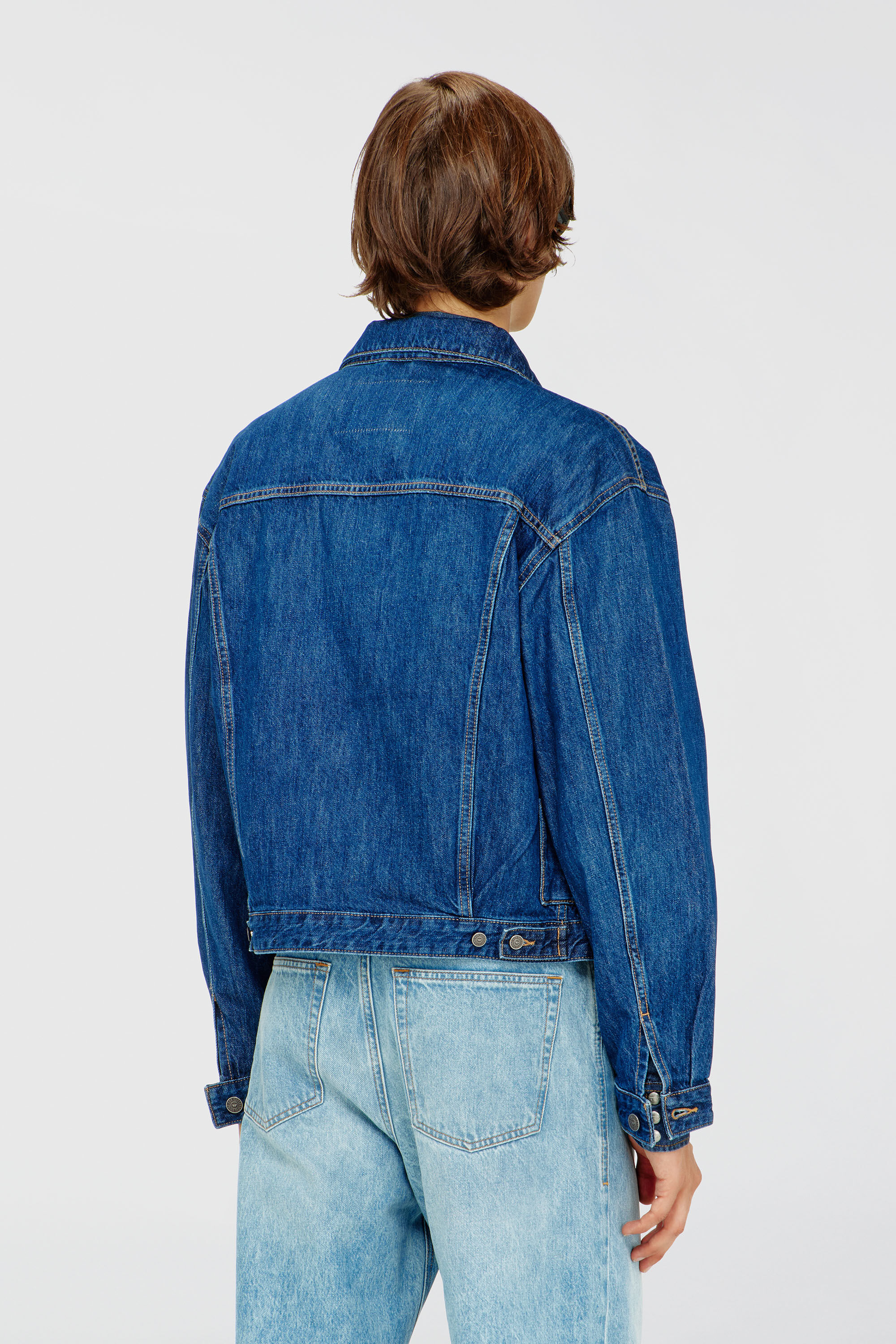 Diesel - D-RANGER, Chaqueta trucker de denim Hombre in Azul marino - 4